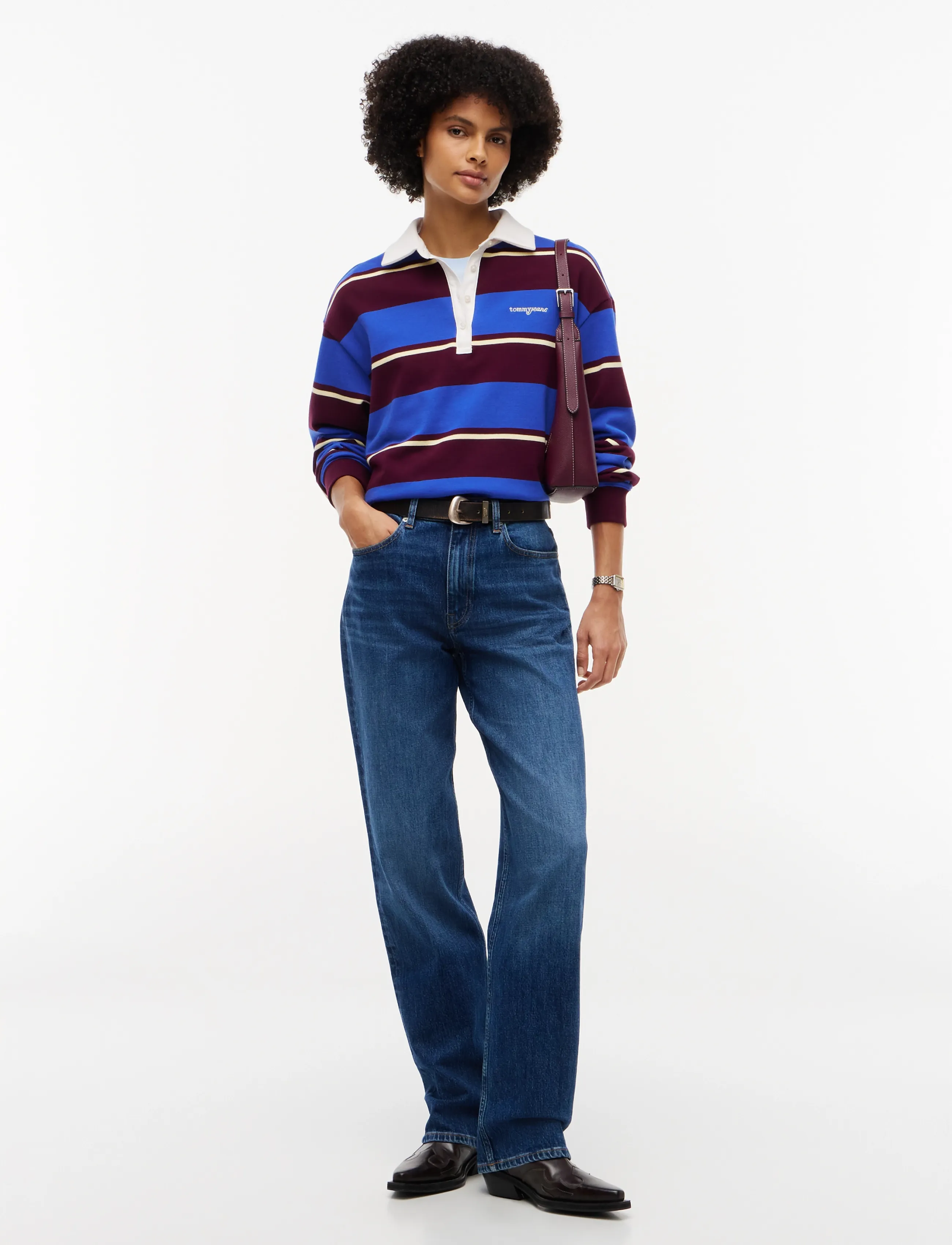 Tommy Jeans - TJW RLX SCRIPT RUGBY - poloer - noble blue   stripe - 4