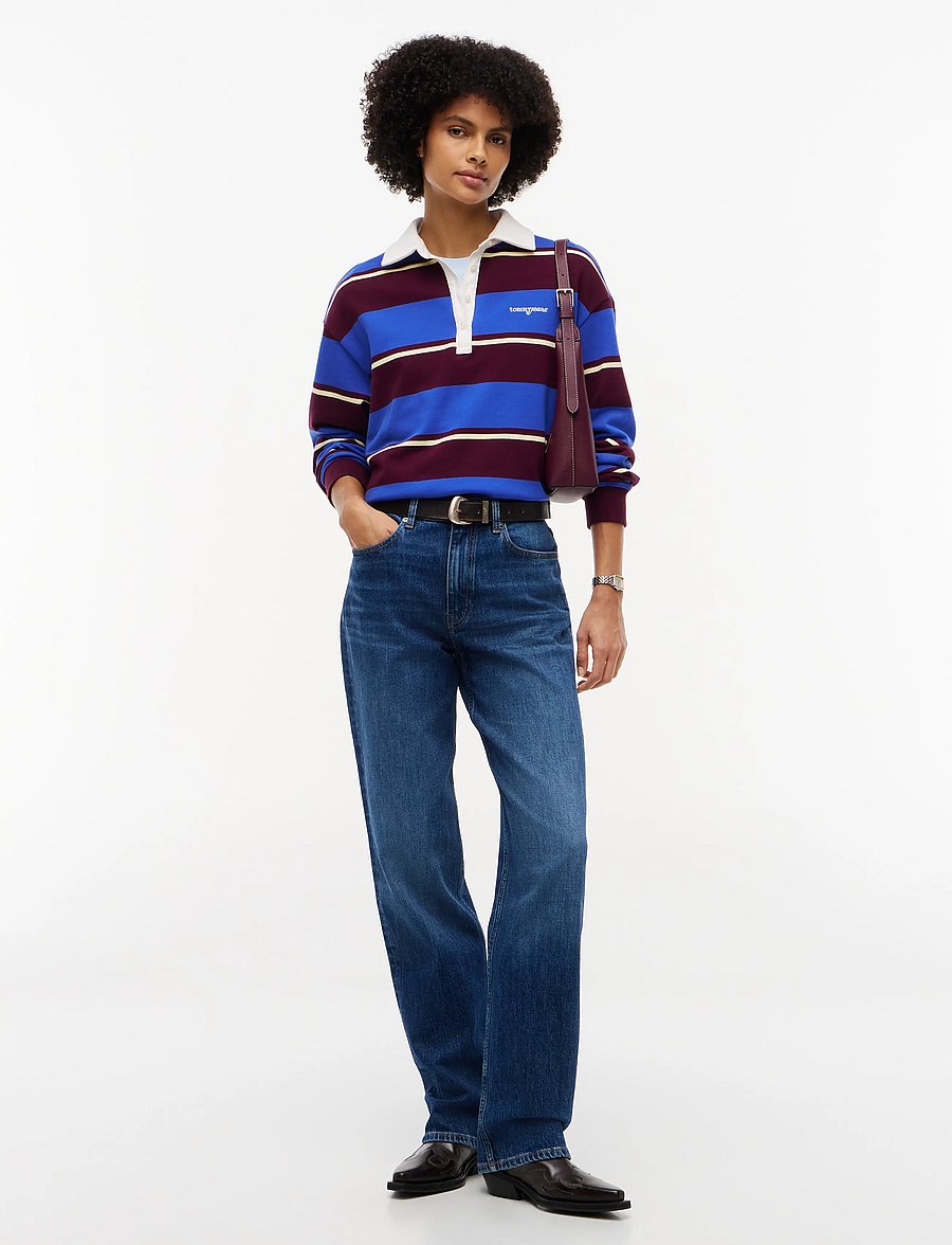 Tommy Jeans - TJW RLX SCRIPT RUGBY - poloshirts - noble blue stripe - 4