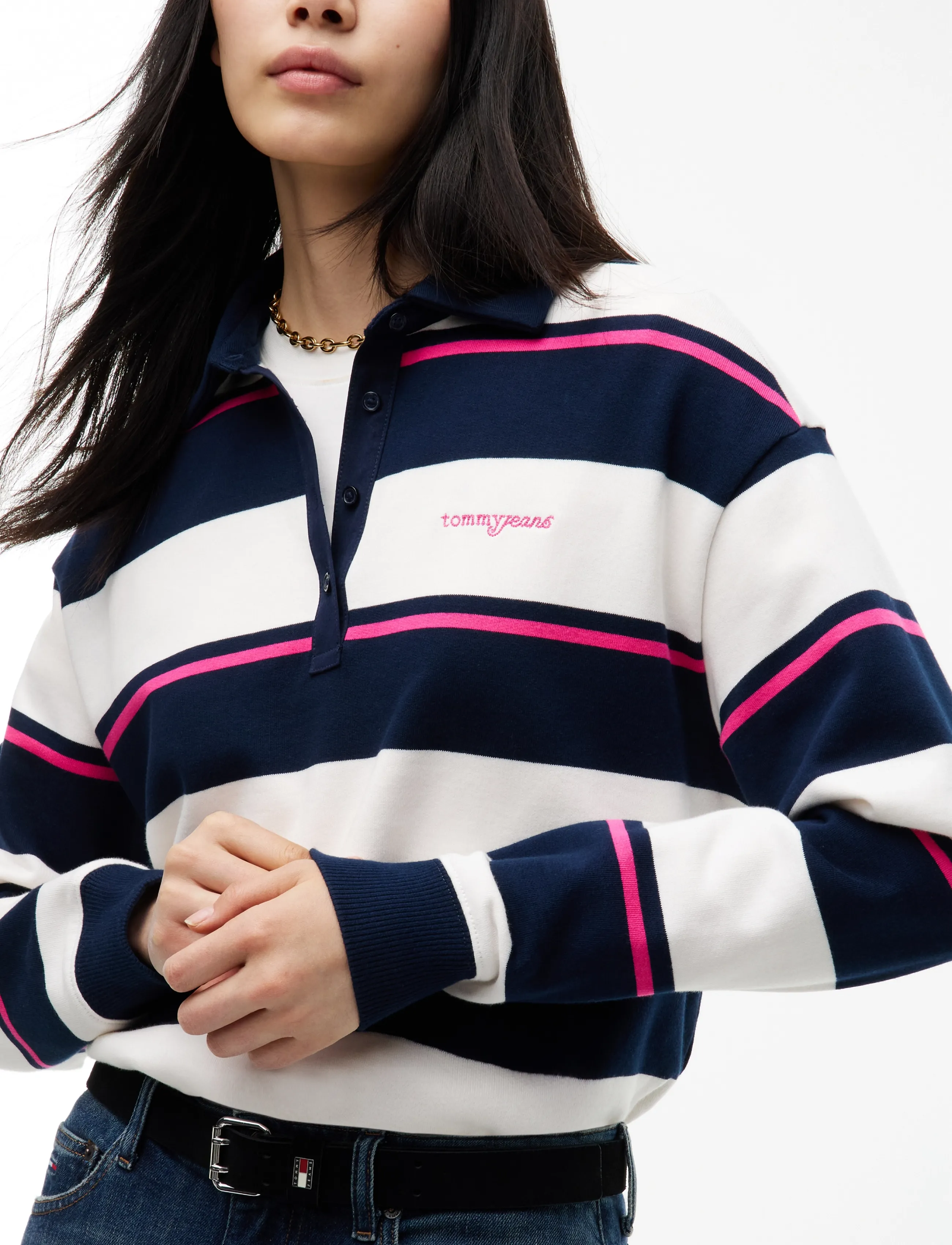 Tommy Jeans - TJW RLX SCRIPT RUGBY - off white   stripe - 3