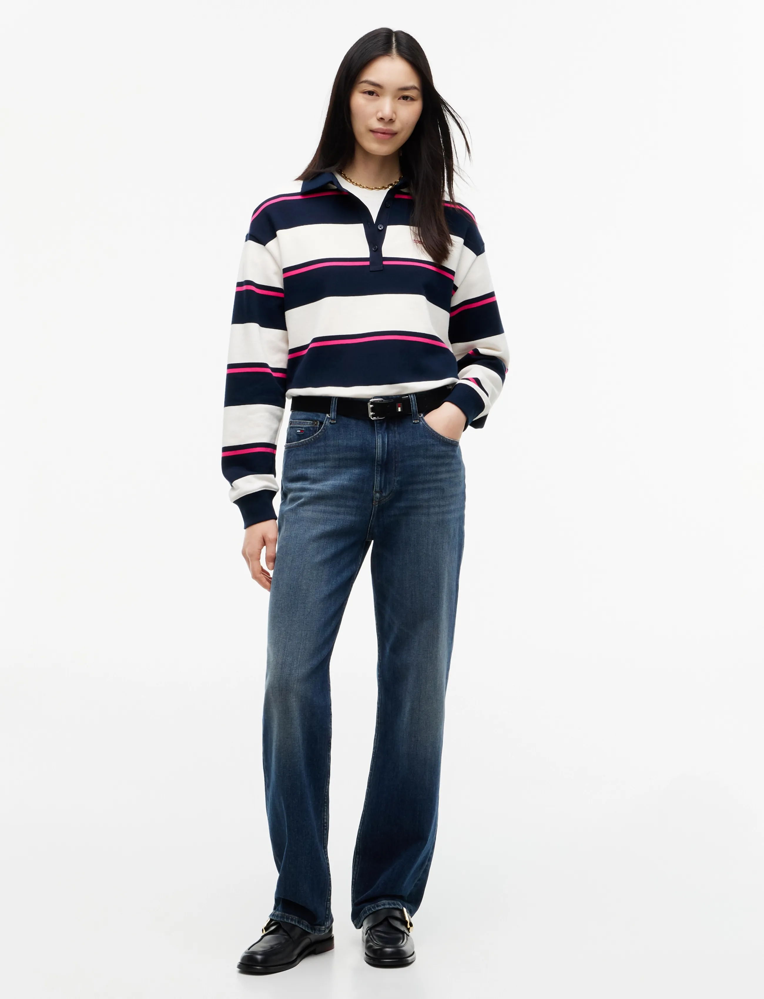Tommy Jeans - TJW RLX SCRIPT RUGBY - off white   stripe - 4