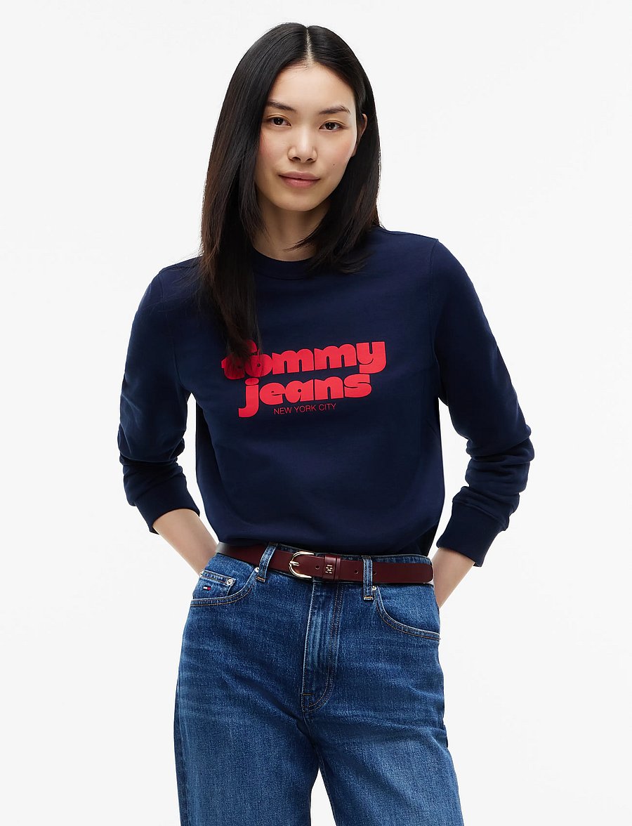 Tommy Jeans - TJW REG NOVELTY CREW EXT - hverdags stil - dark blue - 0