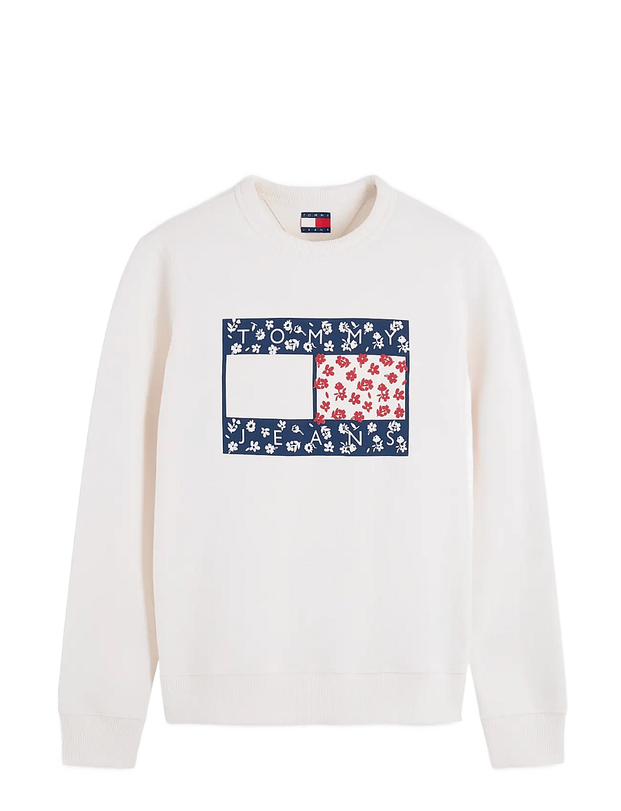 Tommy Jeans - TJW REG NOVELTY CREW EXT - hverdags stil - off white - 1