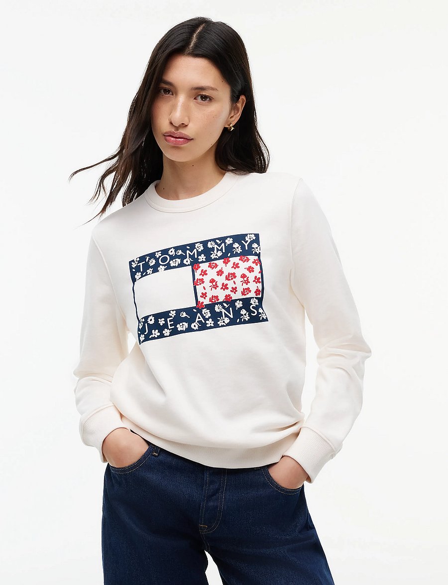 Tommy Jeans - TJW REG NOVELTY CREW EXT - hverdags stil - off white - 0