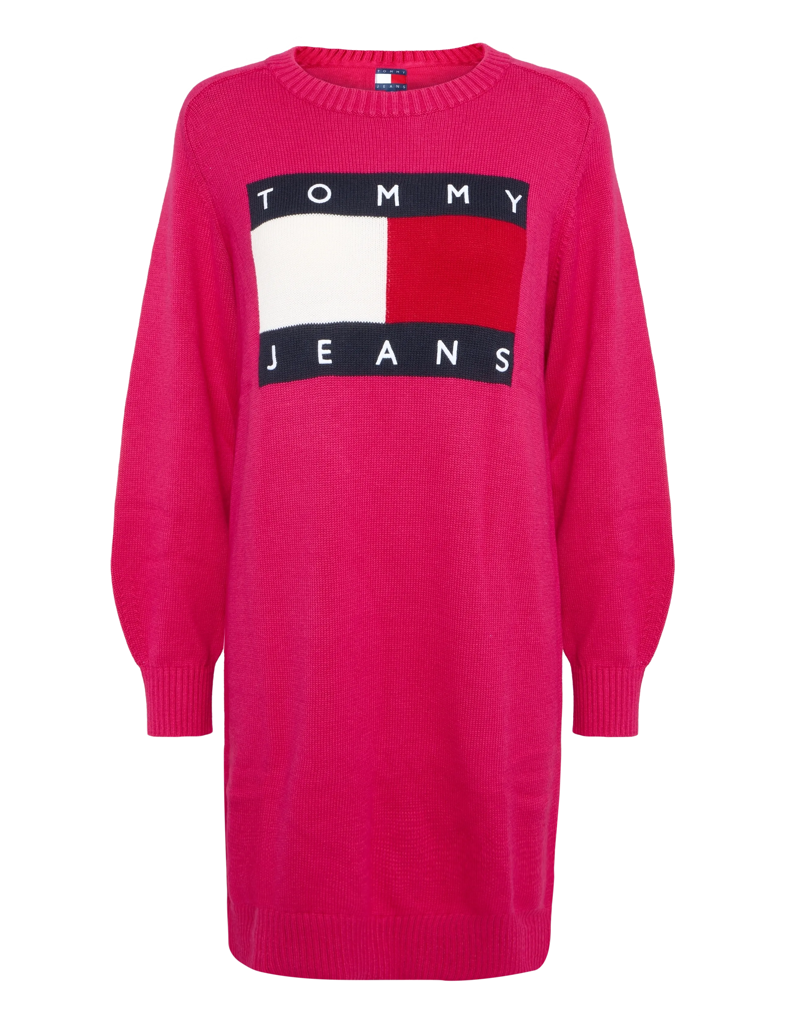 Tommy Jeans - TJW SWEATER FLAG DRESS EXT - bright cerise pink - 1
