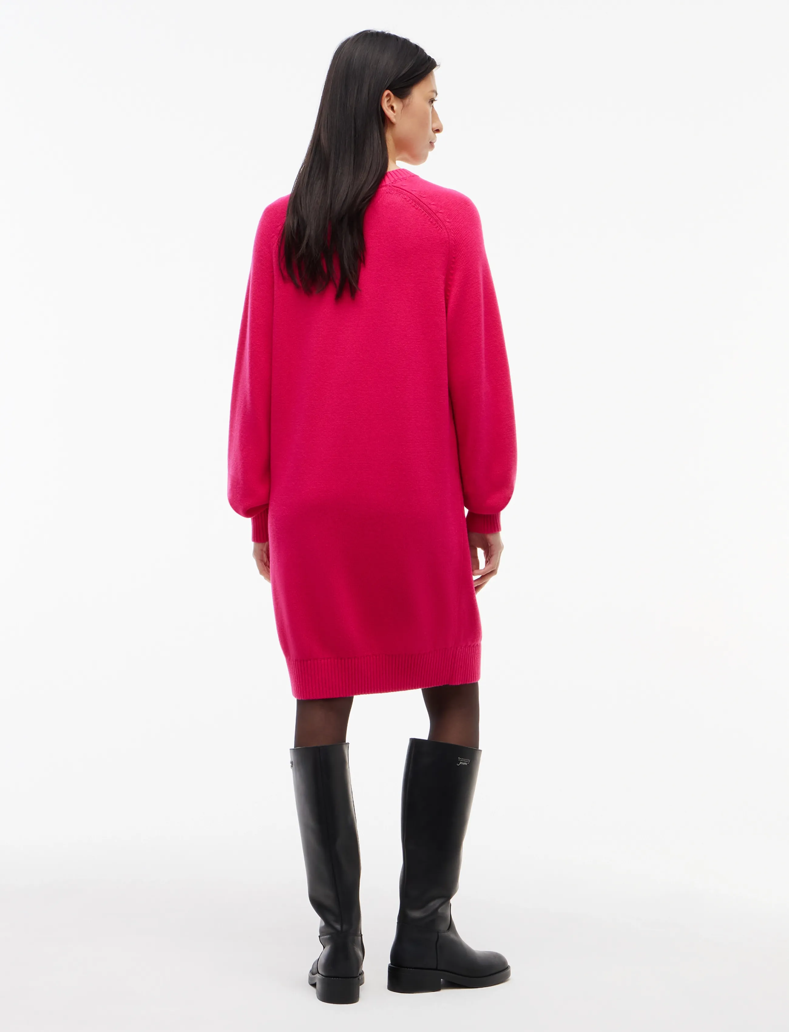 Tommy Jeans - TJW SWEATER FLAG DRESS EXT - bright cerise pink - 5