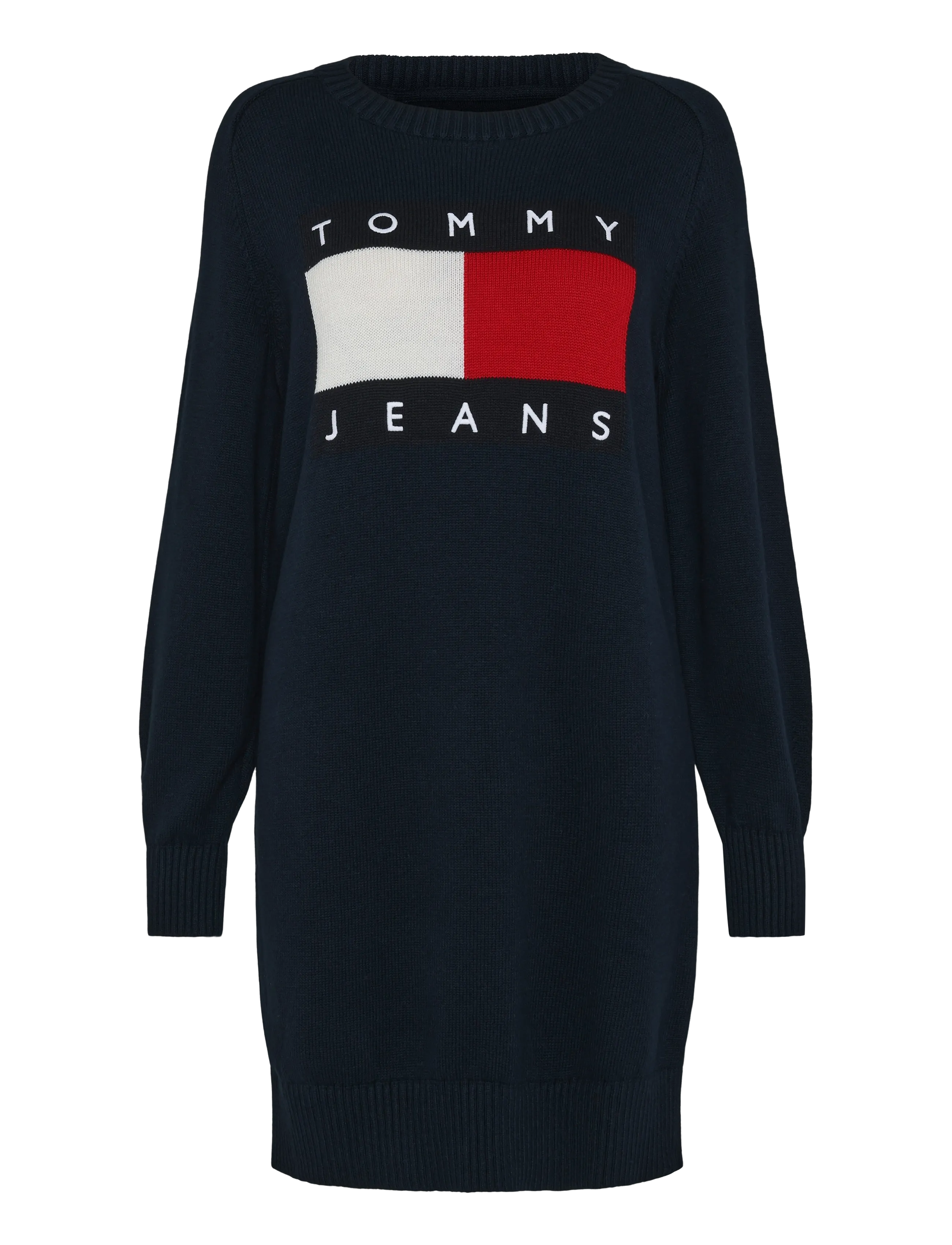 Tommy Jeans - TJW SWEATER FLAG DRESS EXT - knitted dresses - dark blue - 1
