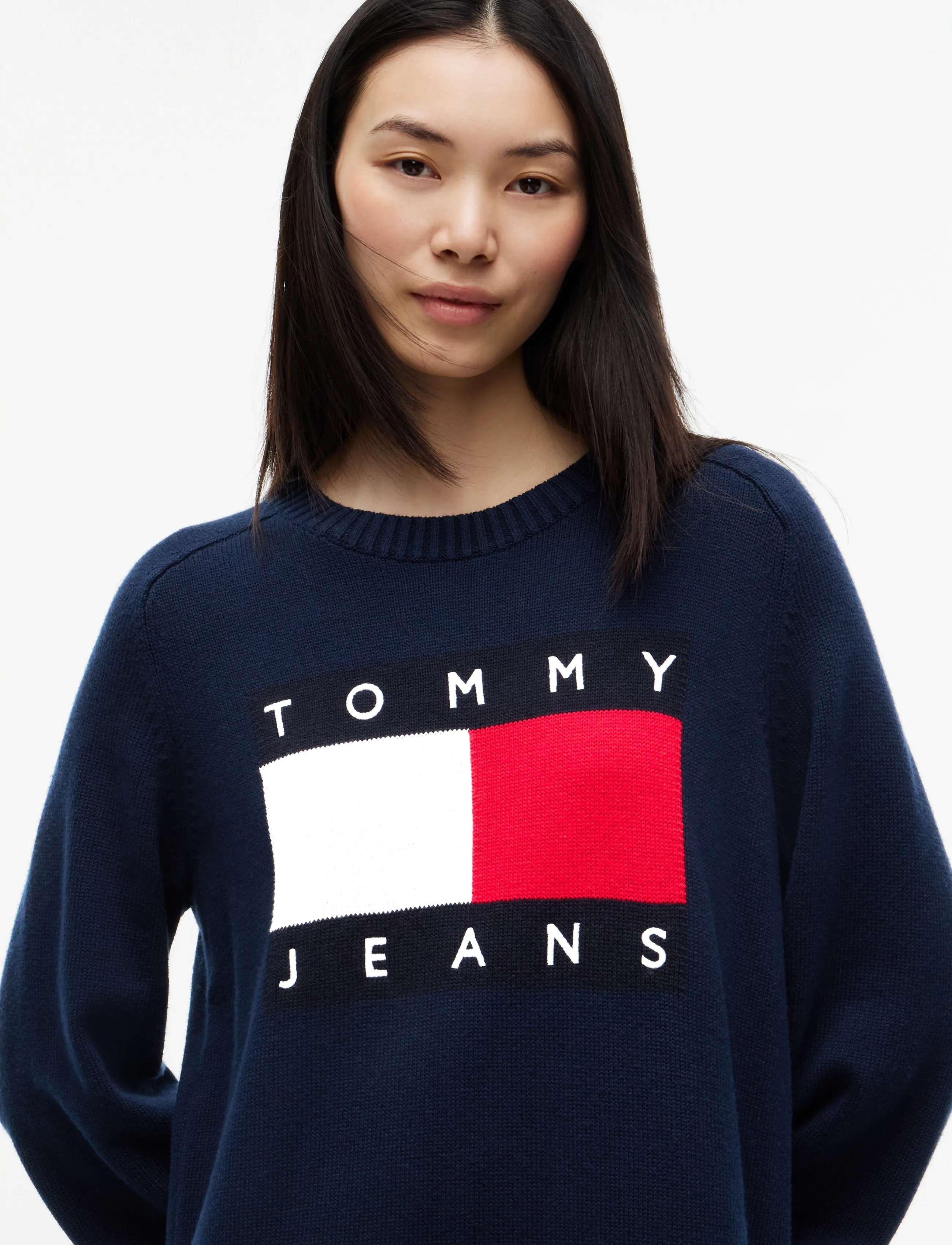 Tommy Jeans - TJW SWEATER FLAG DRESS EXT - knitted dresses - dark blue - 4