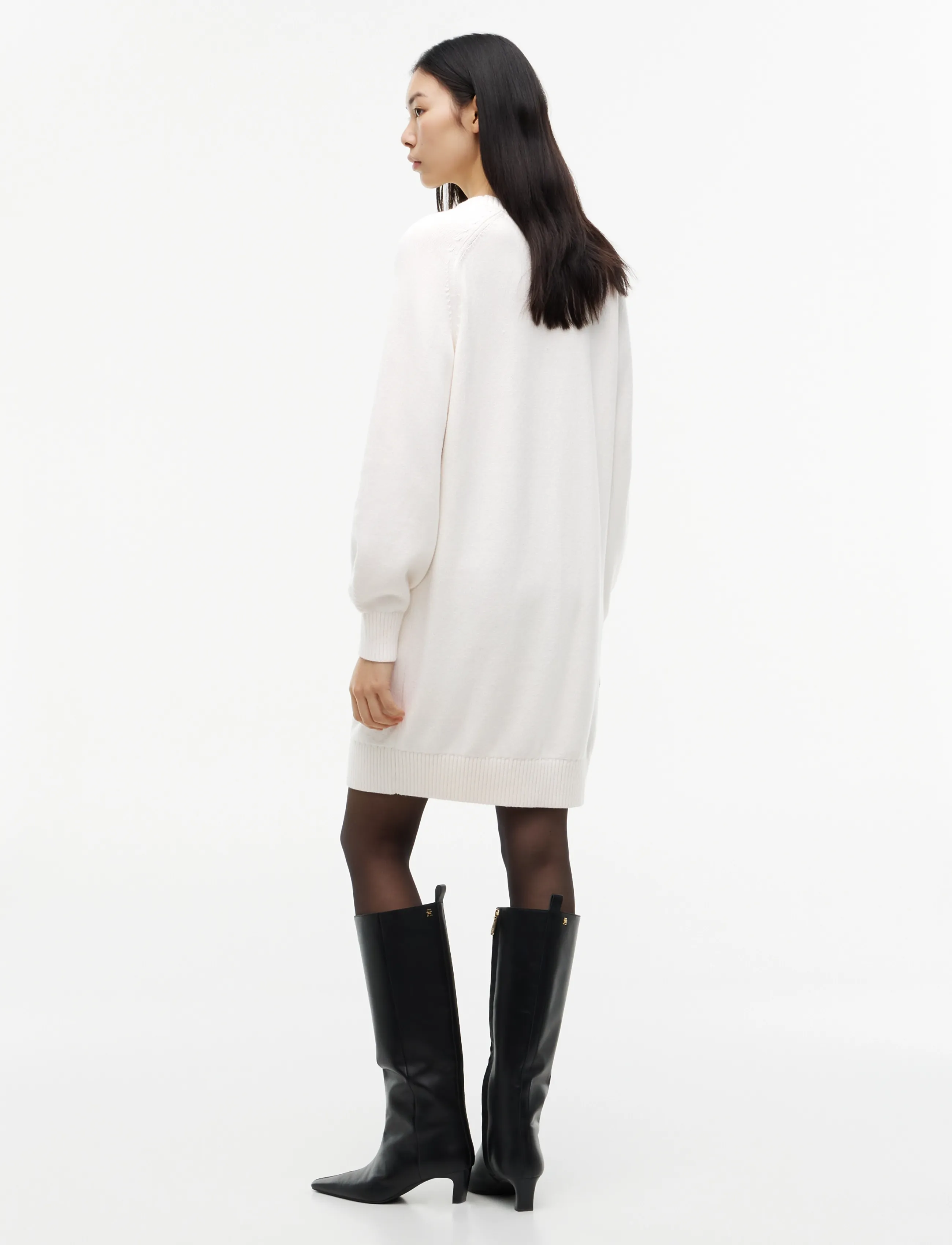 Tommy Jeans - TJW SWEATER FLAG DRESS EXT - strikkjoler - off white - 5