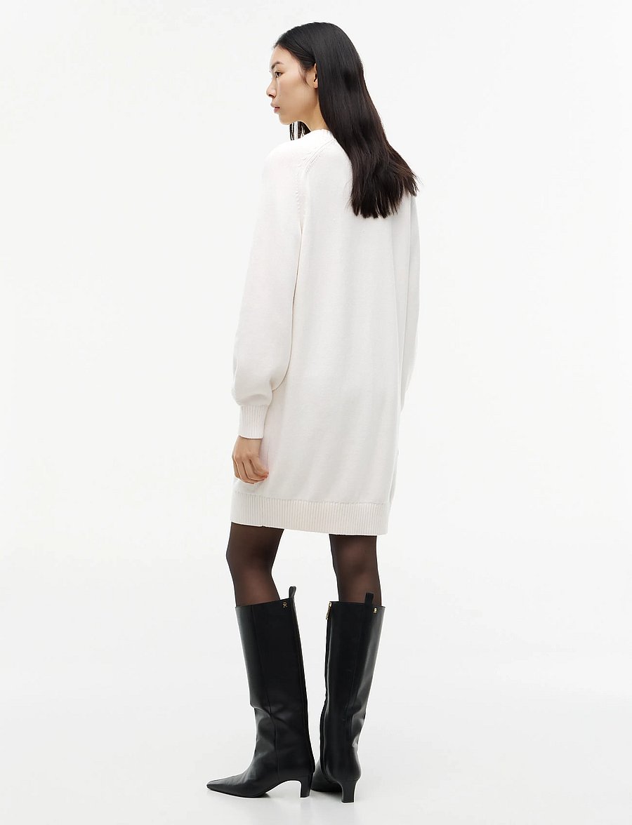 Tommy Jeans - TJW SWEATER FLAG DRESS EXT - strikkjoler - off white - 5