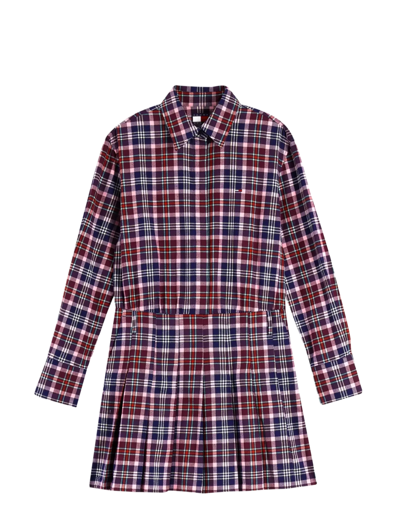 Tommy Jeans - TJW MINI PLEATED SHIRT DRESS - hemdkleider - multi check - 1
