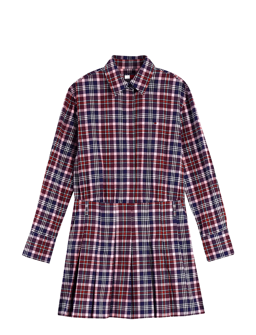Tommy Jeans - TJW MINI PLEATED SHIRT DRESS - hemdkleider - multi check - 1