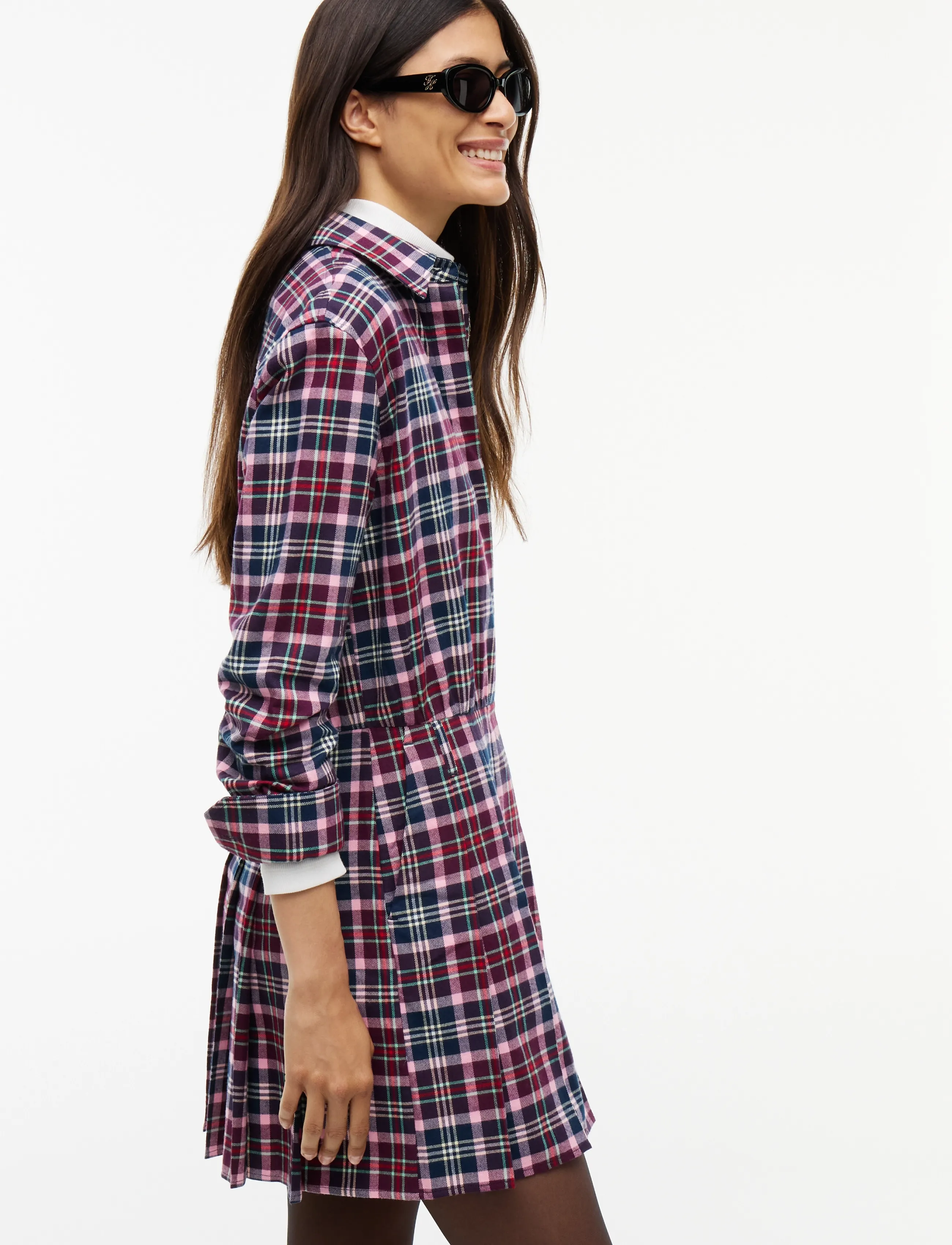 Tommy Jeans - TJW MINI PLEATED SHIRT DRESS - hemdkleider - multi check - 3