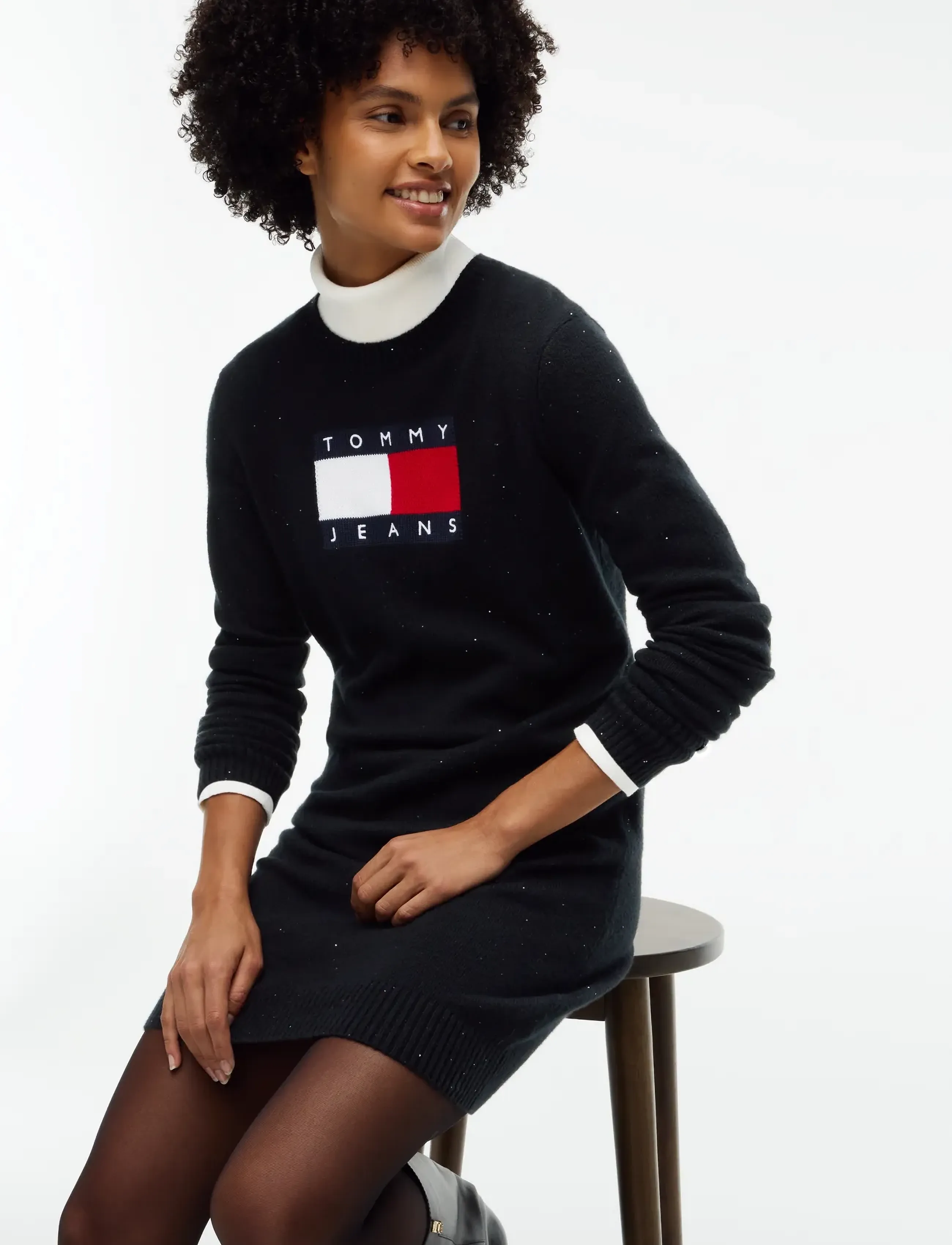 TOMMY JEANS Tjw Sparkle Flag Sweater Dress klänningar dam – bild 3