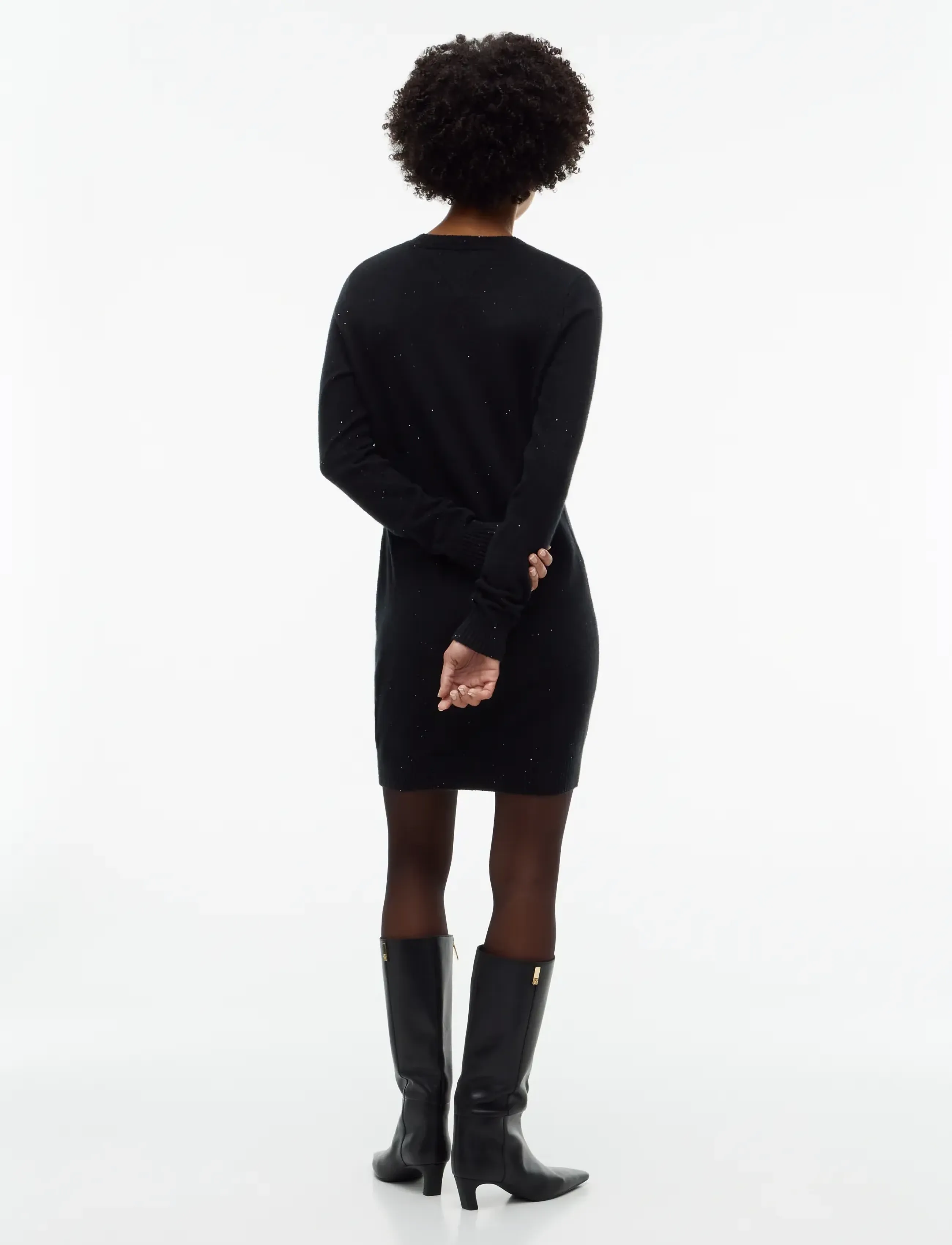 Tommy Jeans - TJW SPARKLE FLAG SWEATER DRESS - strickkleider - black - 4