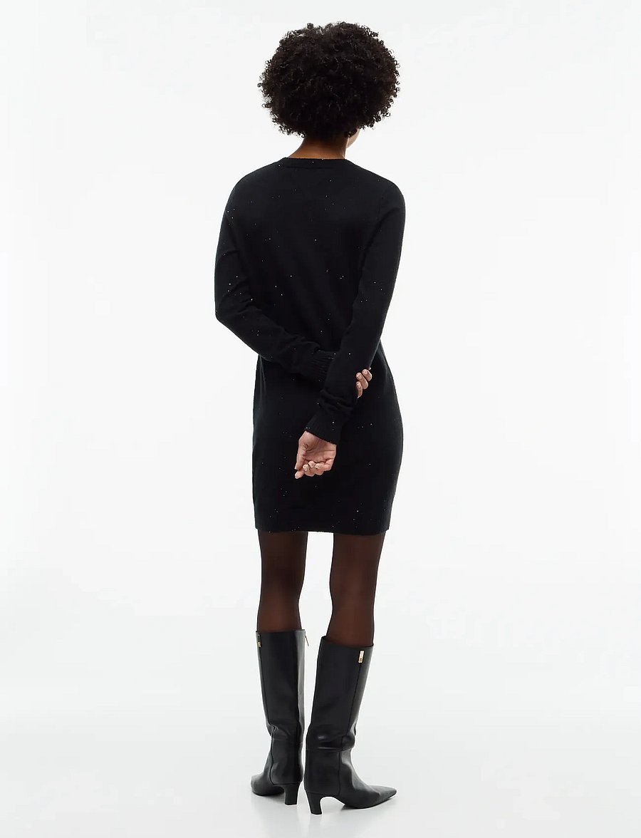 Tommy Jeans - TJW SPARKLE FLAG SWEATER DRESS - strickkleider - black - 4