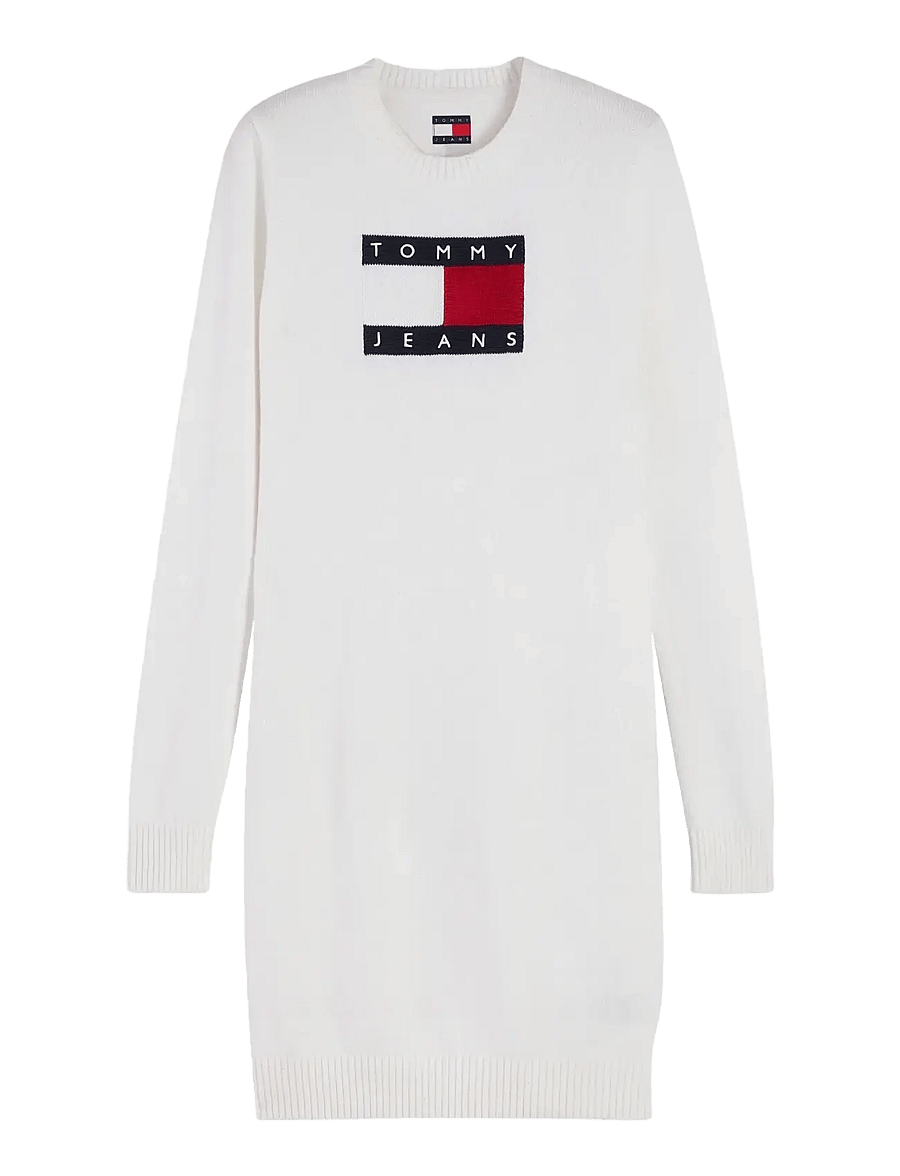 Tommy Jeans - TJW SPARKLE FLAG SWEATER DRESS - strickkleider - off white - 1