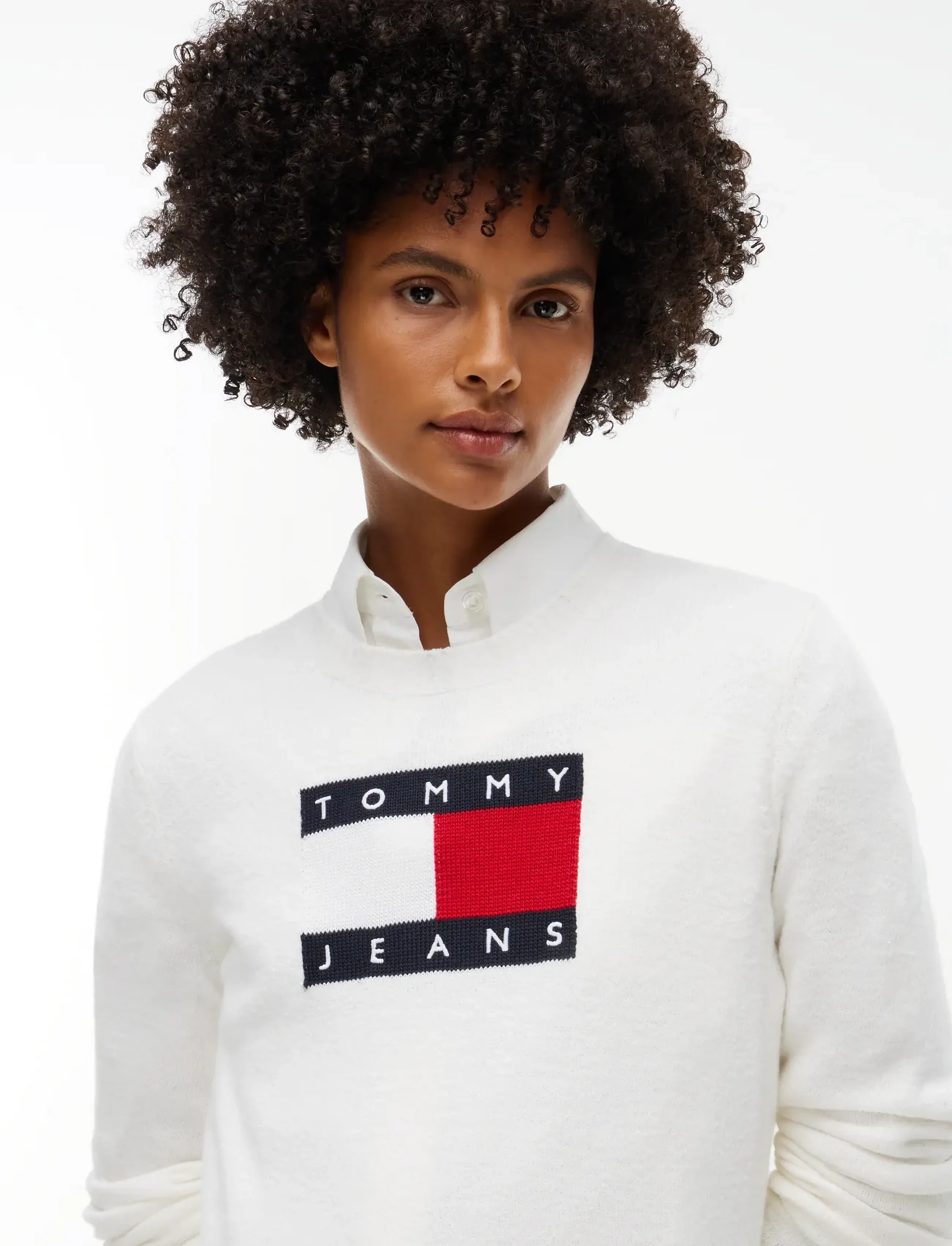 Tommy Jeans - TJW SPARKLE FLAG SWEATER DRESS - strickkleider - off white - 3