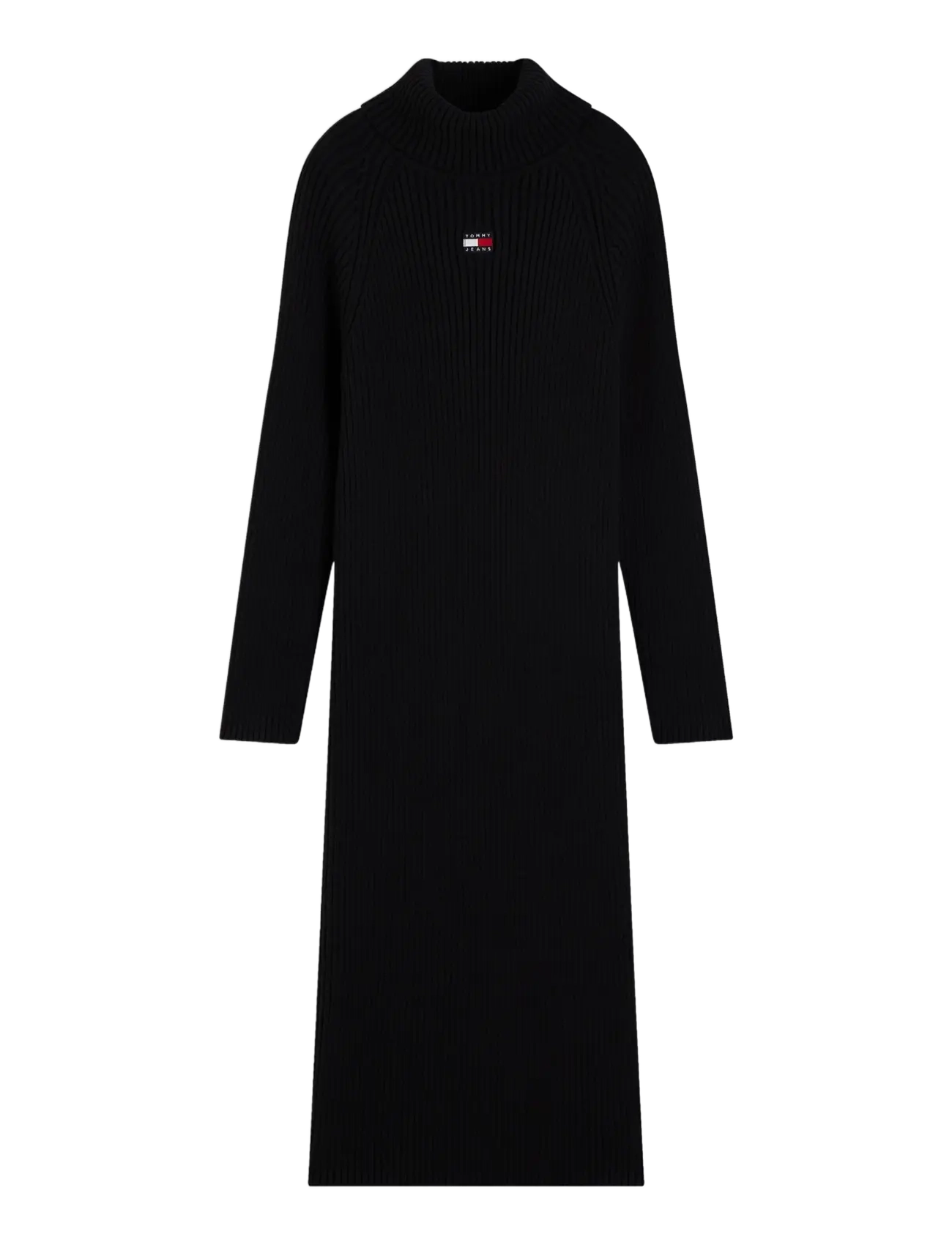 Tommy Jeans - TJW BADGE MIDI SWEATER DRESS - knitted dresses - black - 1
