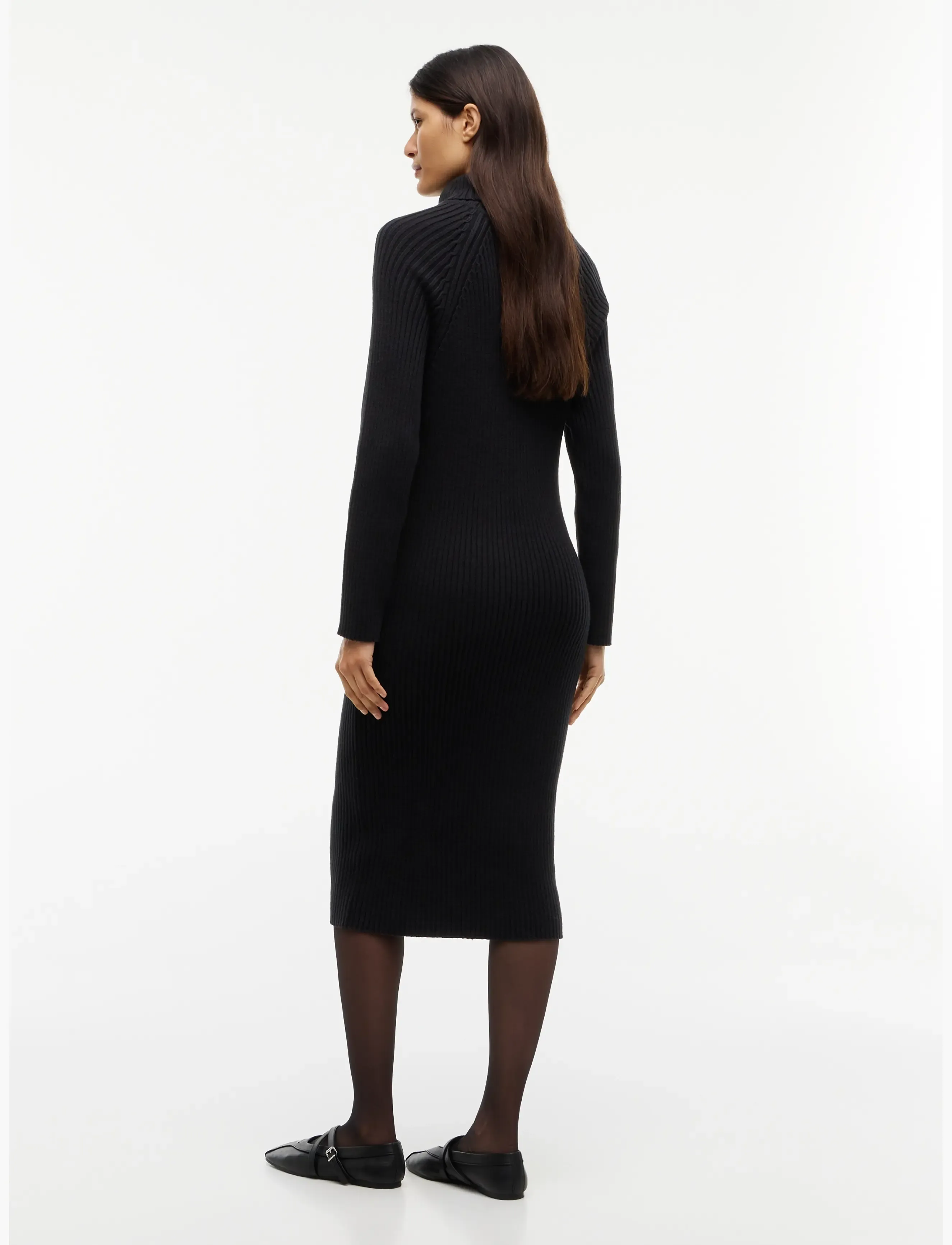 Tommy Jeans - TJW BADGE MIDI SWEATER DRESS - knitted dresses - black - 4