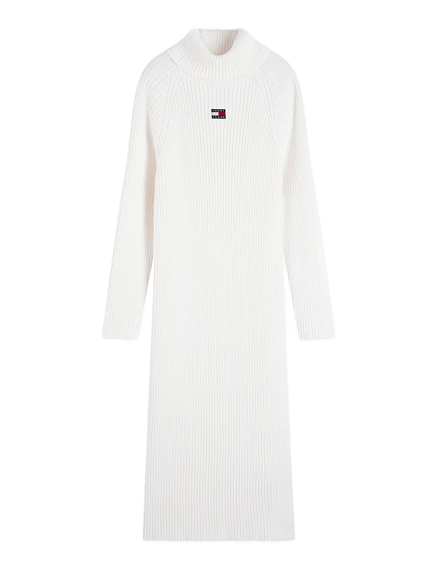 Tommy Jeans - TJW BADGE MIDI SWEATER DRESS - strikkjoler - off white - 1