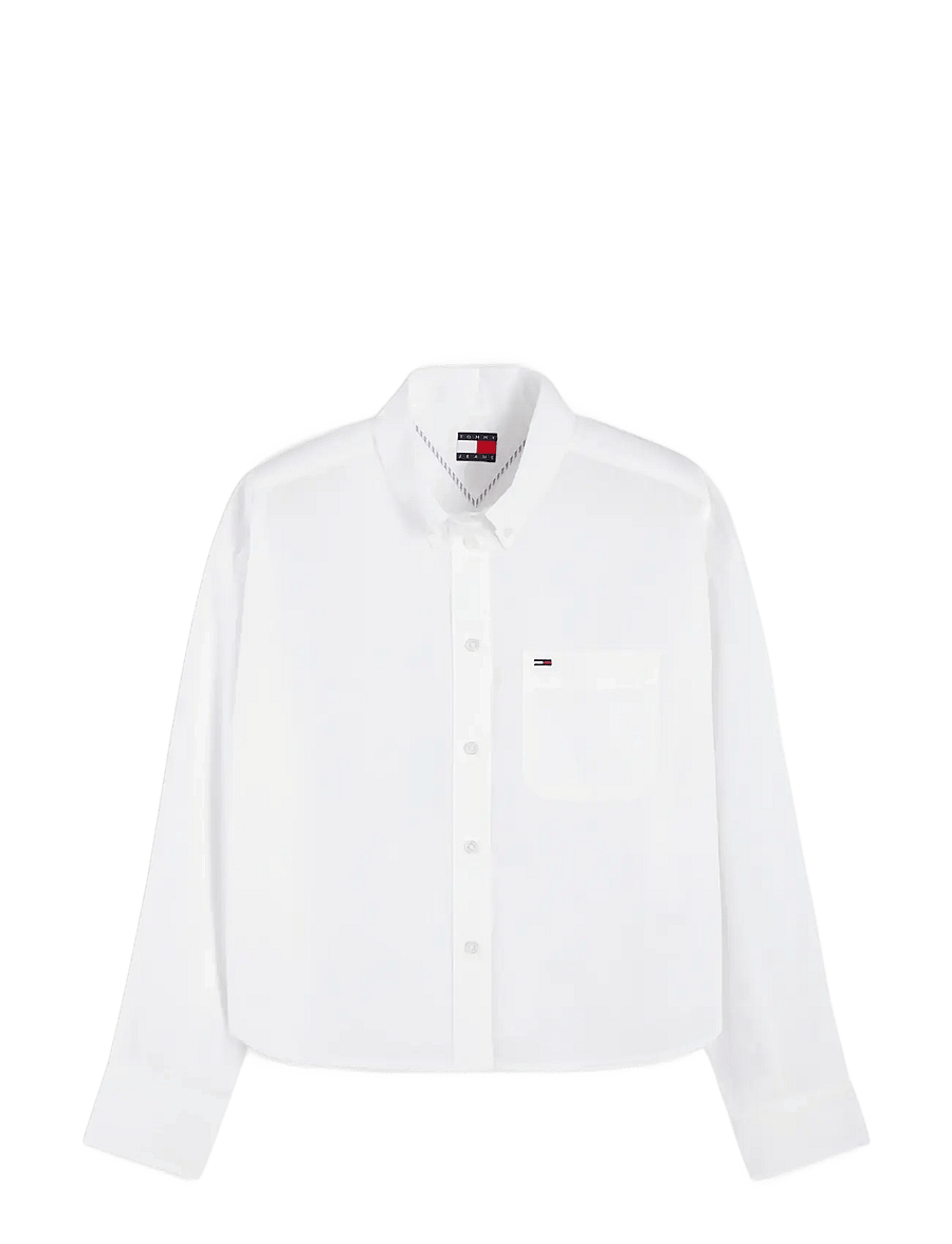 Tommy Jeans - TJW OVS CRP ESSENTIAL SHIRT EXT - langärmlige hemden - ecru - 1