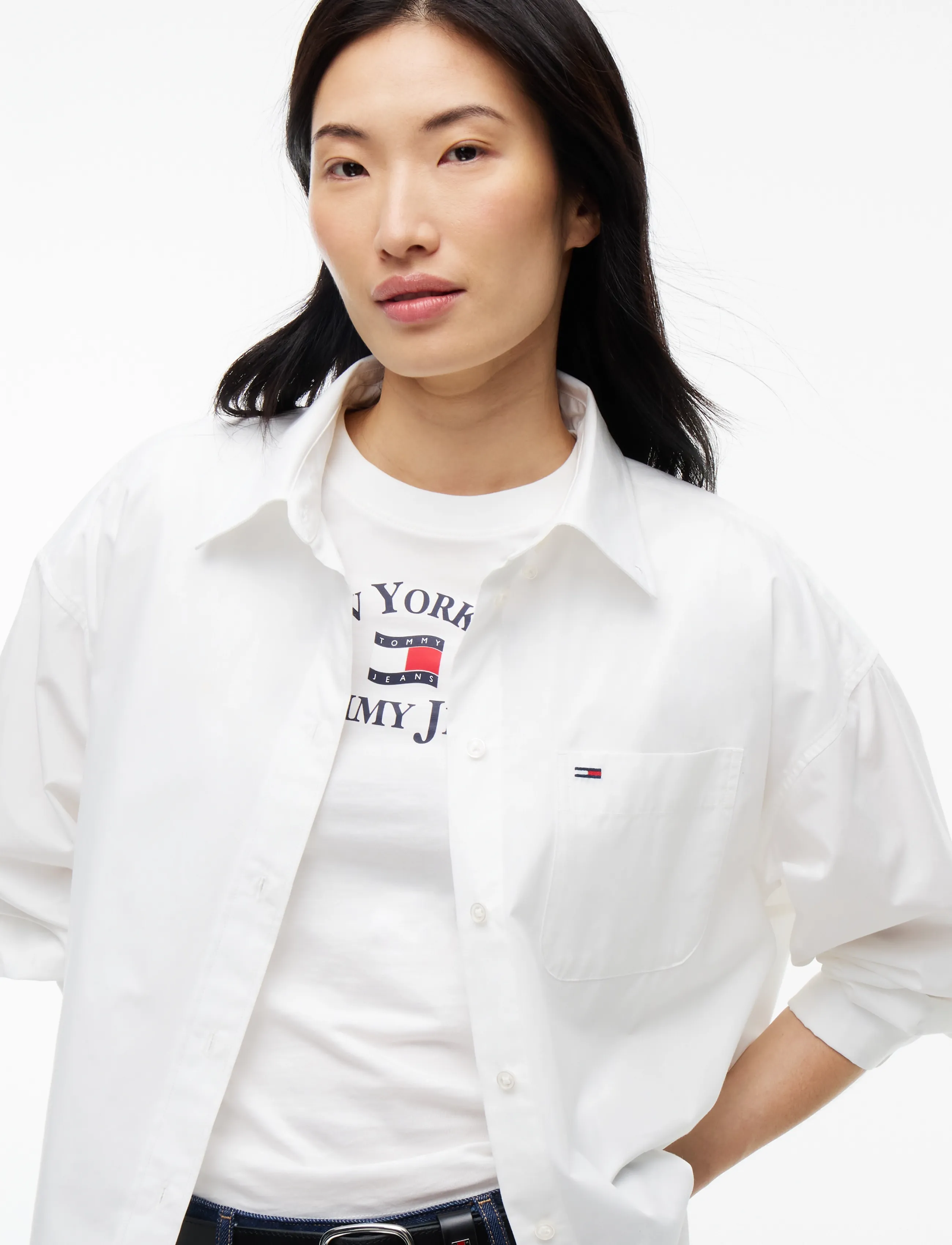 Tommy Jeans - TJW OVS CRP ESSENTIAL SHIRT EXT - langärmlige hemden - ecru - 3