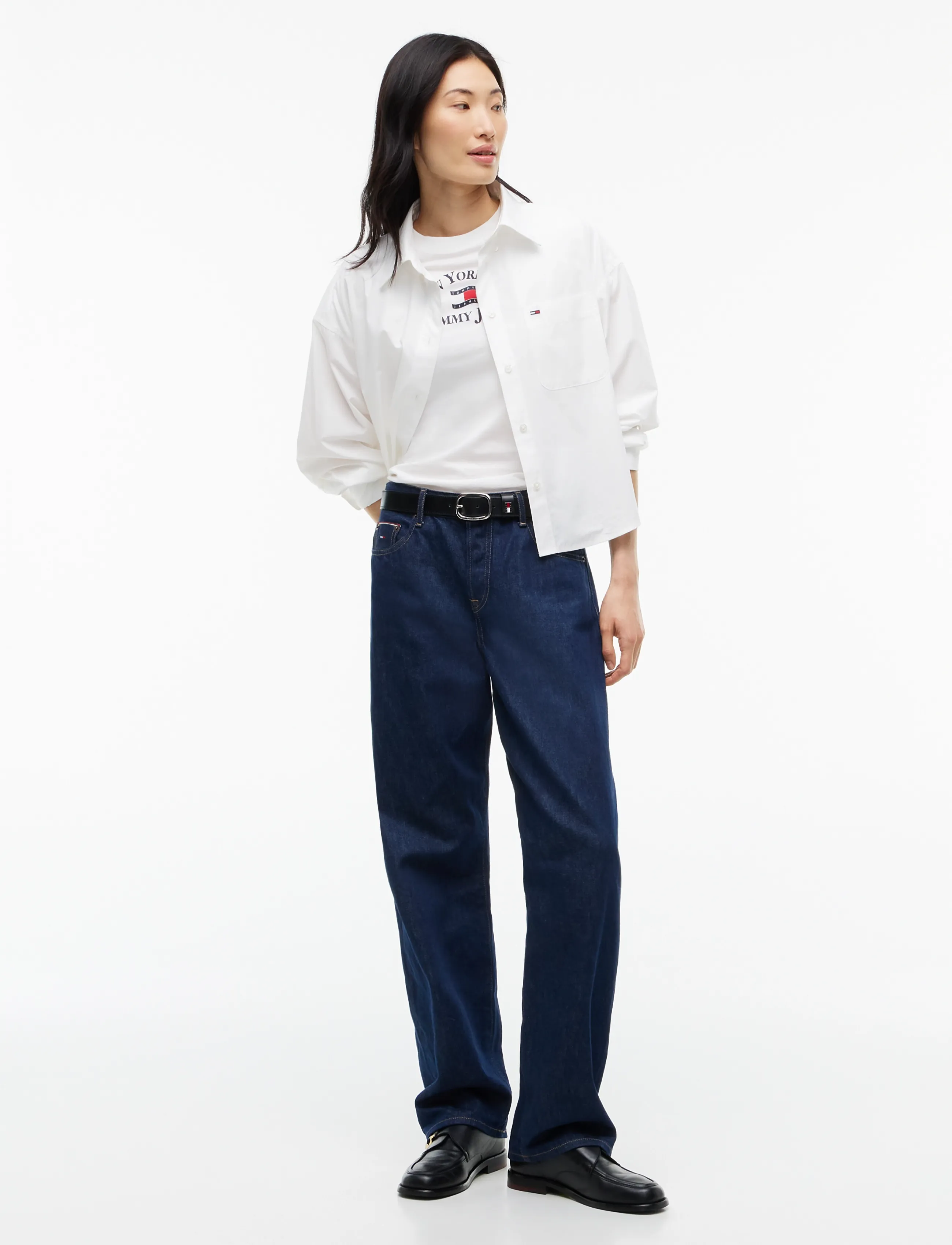 Tommy Jeans - TJW OVS CRP ESSENTIAL SHIRT EXT - langärmlige hemden - ecru - 4
