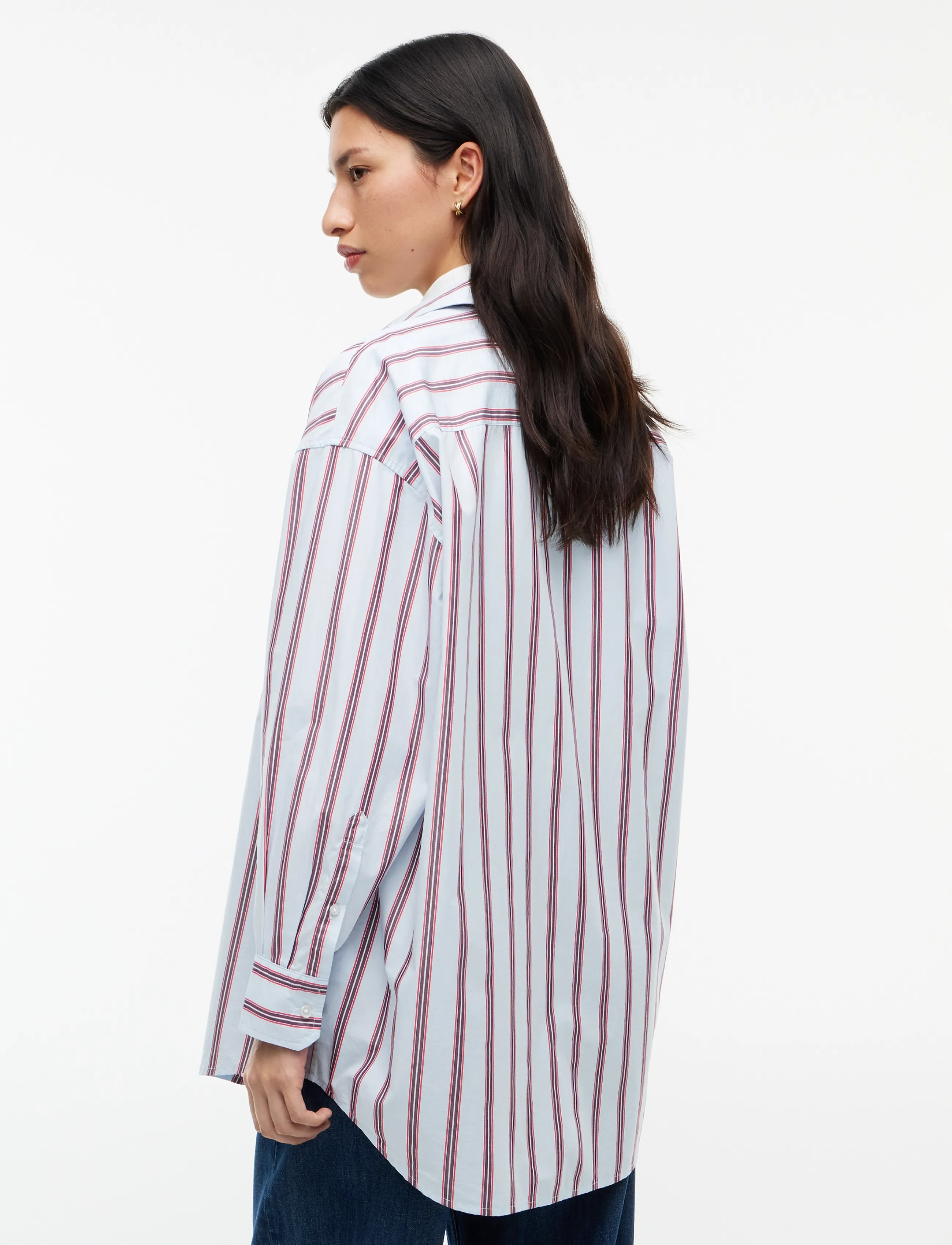 Tommy Jeans - TJW OVS ESSENTIAL SHIRT EXT - pikkade varrukatega särgid - sheer blue   stripe - 2
