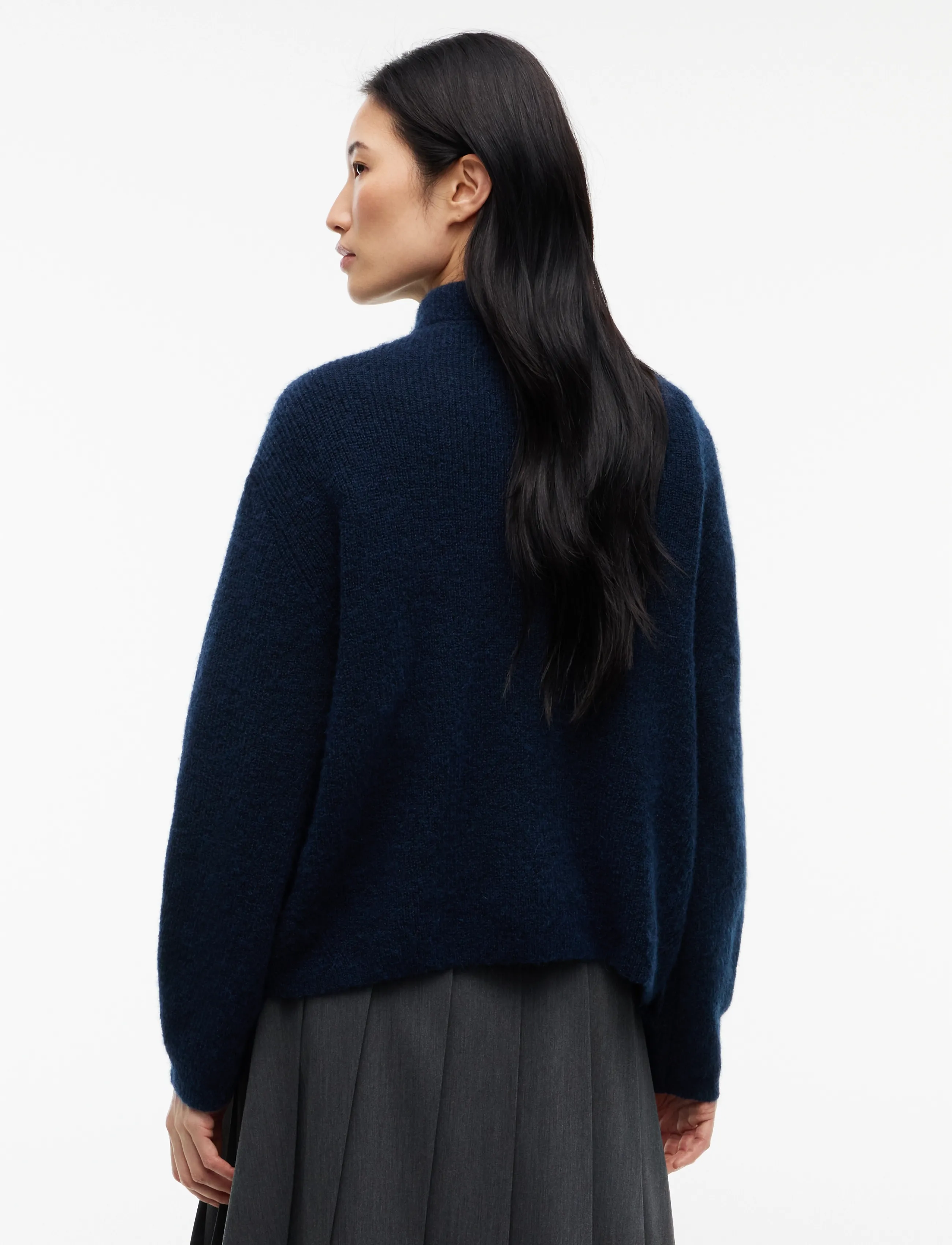 Tommy Jeans - TJW MOCKNECK BADGE SWEATER EXT - stickade tröjor - dark blue - 2