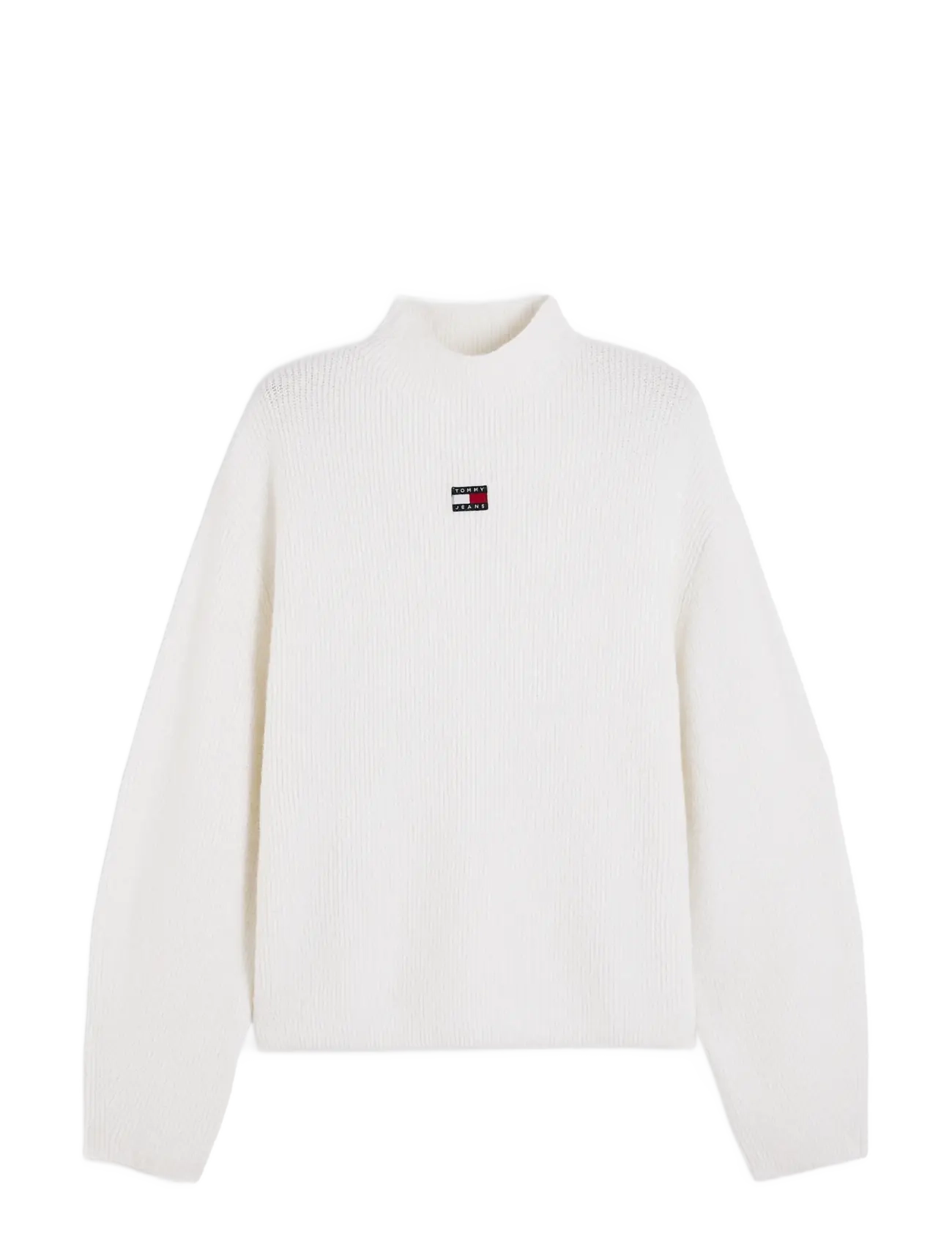 Tommy Jeans TJW MOCKNECK BADGE SWEATER EXT - Jumpers - OFF WHITE / white