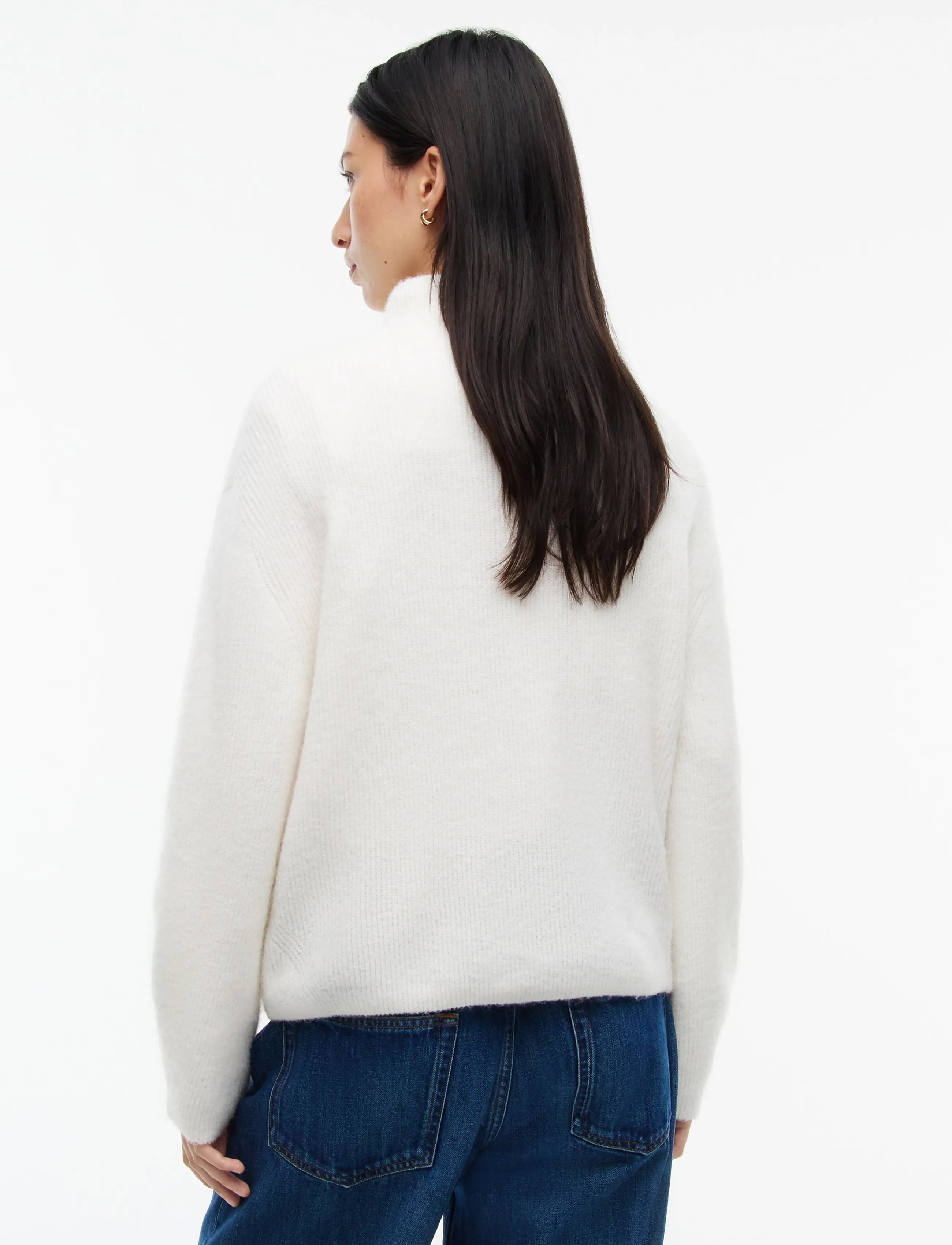 Tommy Jeans - TJW MOCKNECK BADGE SWEATER EXT - jumpers - off white - 2