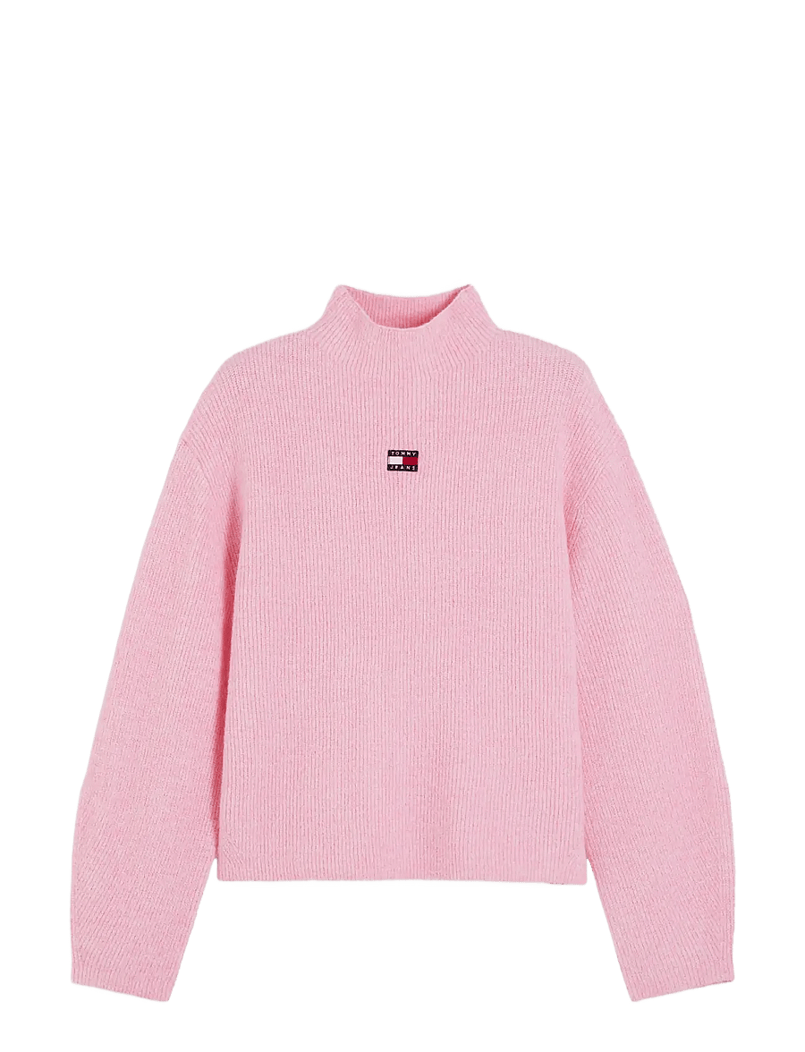 Tommy Jeans - TJW MOCKNECK BADGE SWEATER EXT - pullover - pink sugar - 1