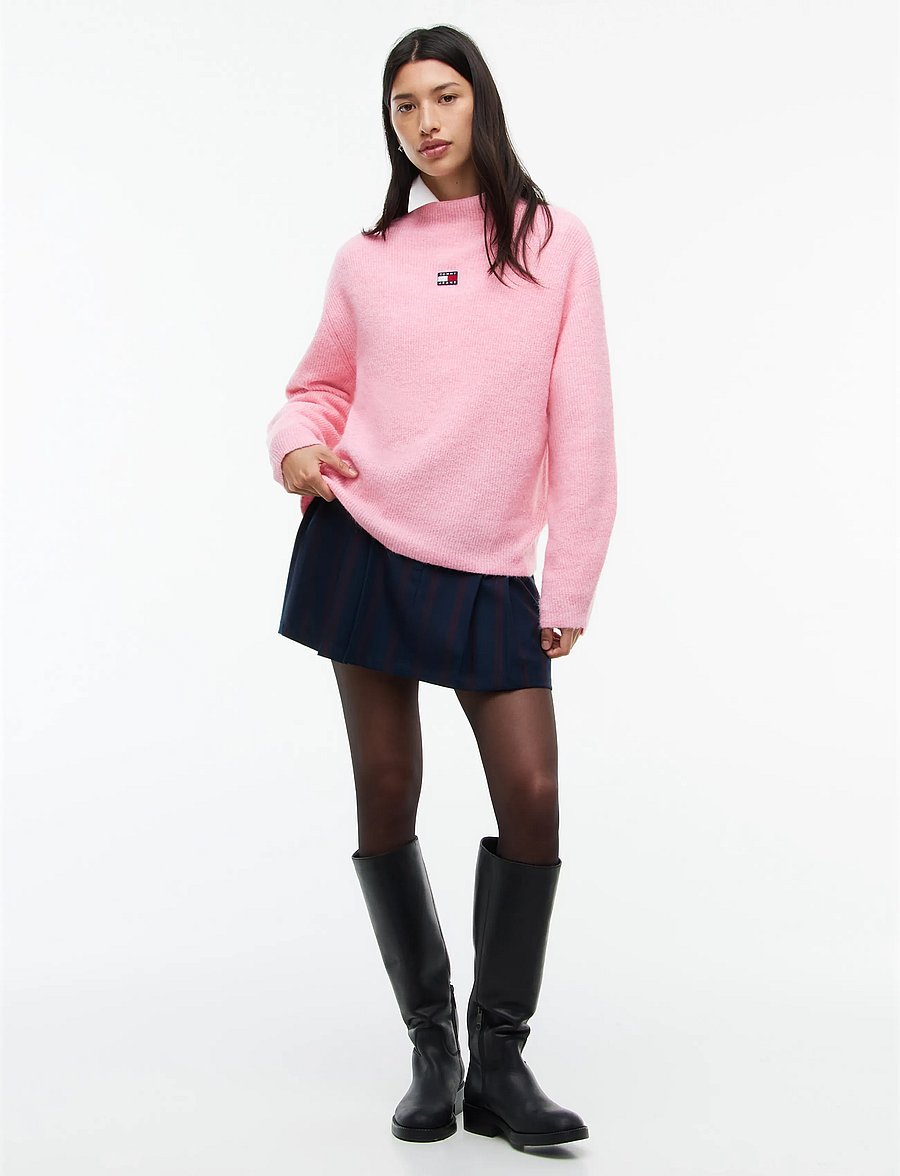 Tommy Jeans - TJW MOCKNECK BADGE SWEATER EXT - pullover - pink sugar - 4
