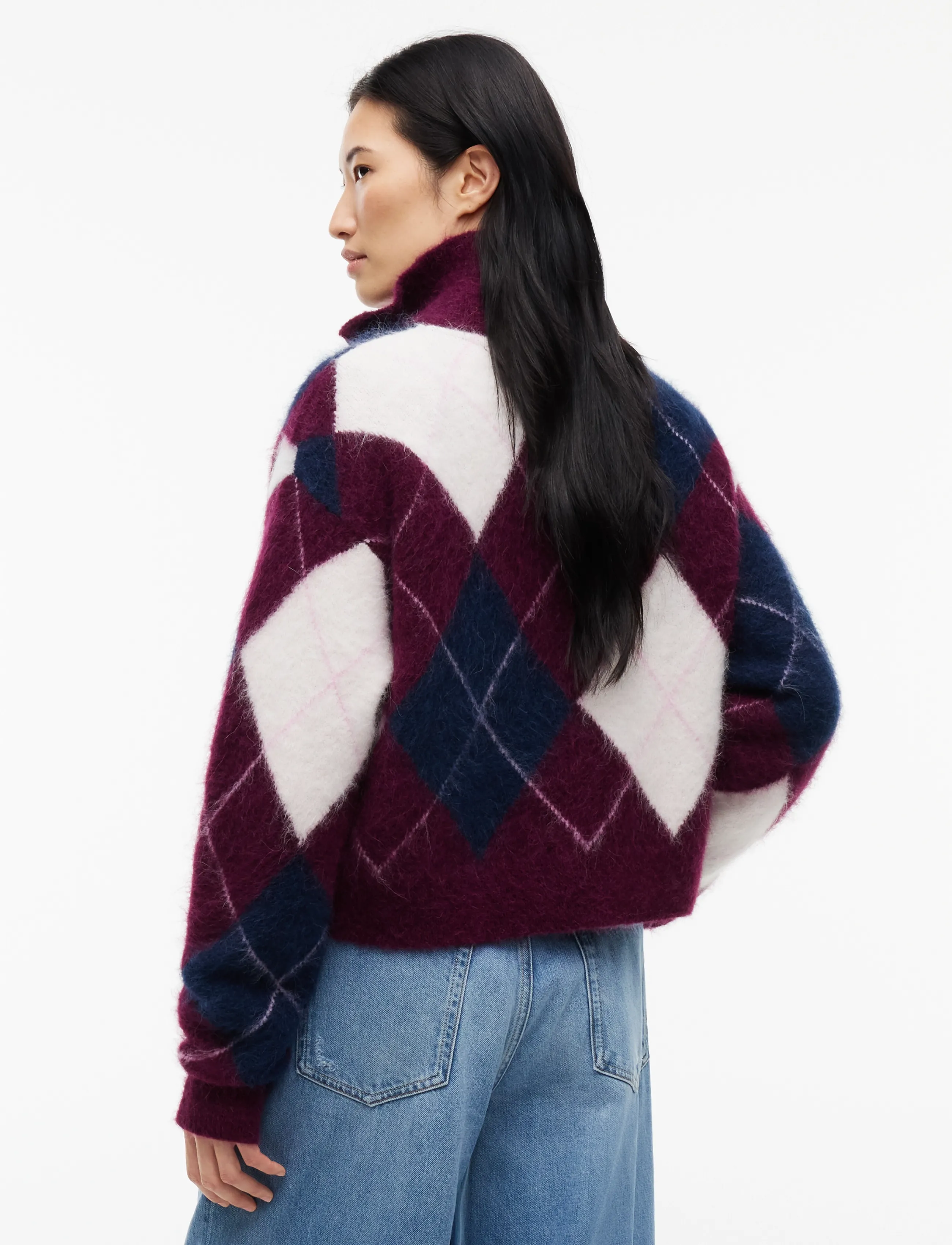 Tommy Jeans - TJW FLUFFY QUARTER ZIP SWEATER - pullover - calypso berry - 2