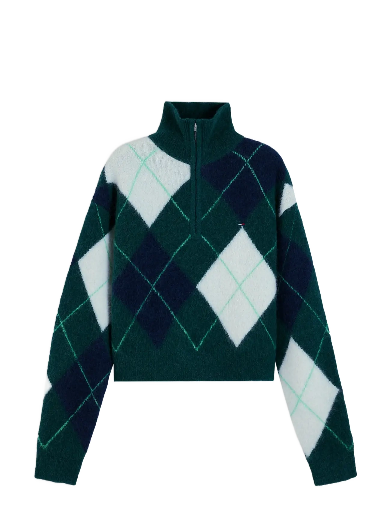 Tommy Jeans TJW FLUFFY QUARTER ZIP SWEATER - Igapäevane stiil - ELEGANT GREEN / green