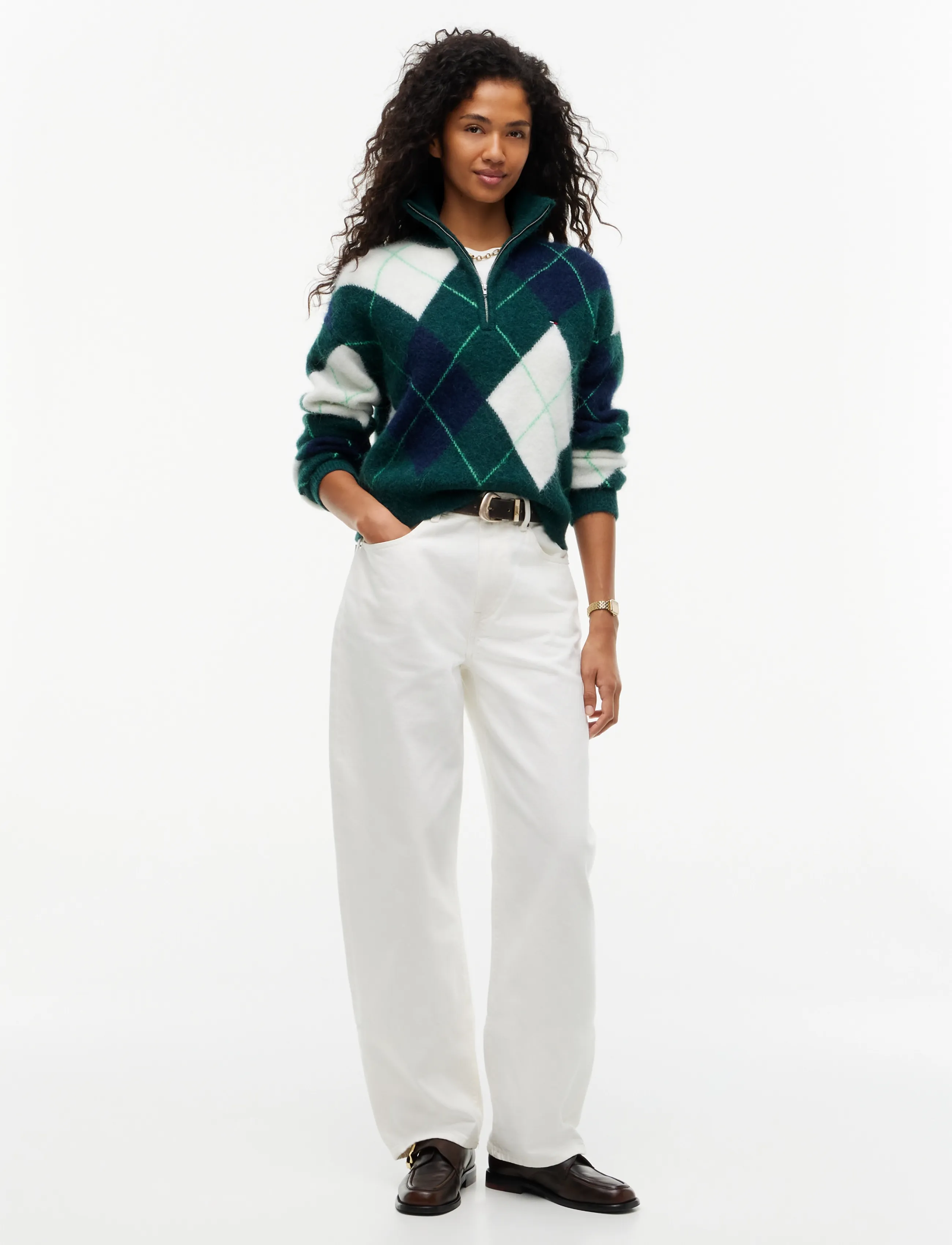 Tommy Jeans - TJW FLUFFY QUARTER ZIP SWEATER - kampsunid - elegant green - 4
