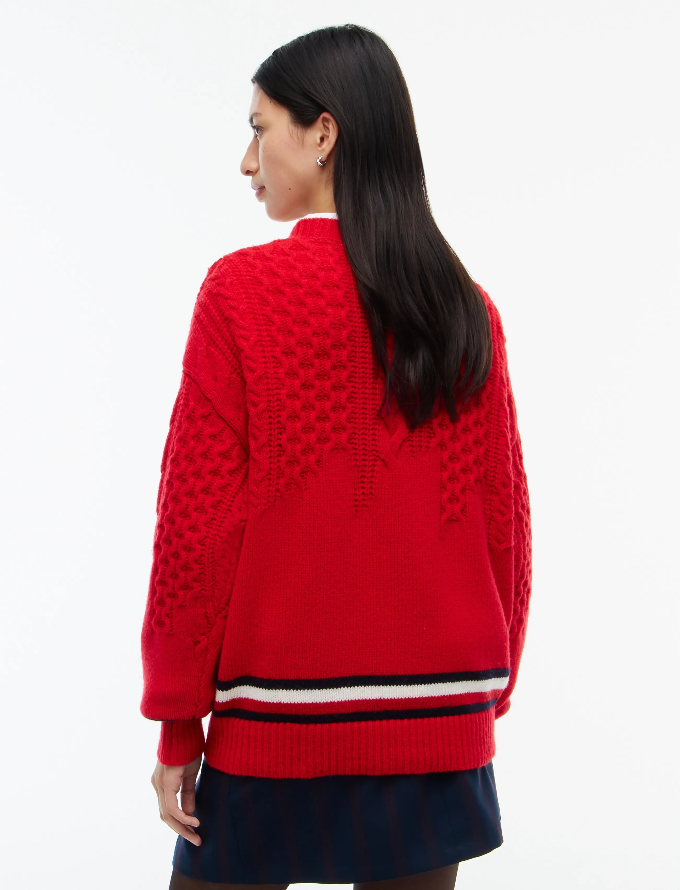 Tommy Jeans - TJW OVS PLACEMENT CABLE SWEATER - pullover - lavish red - 2