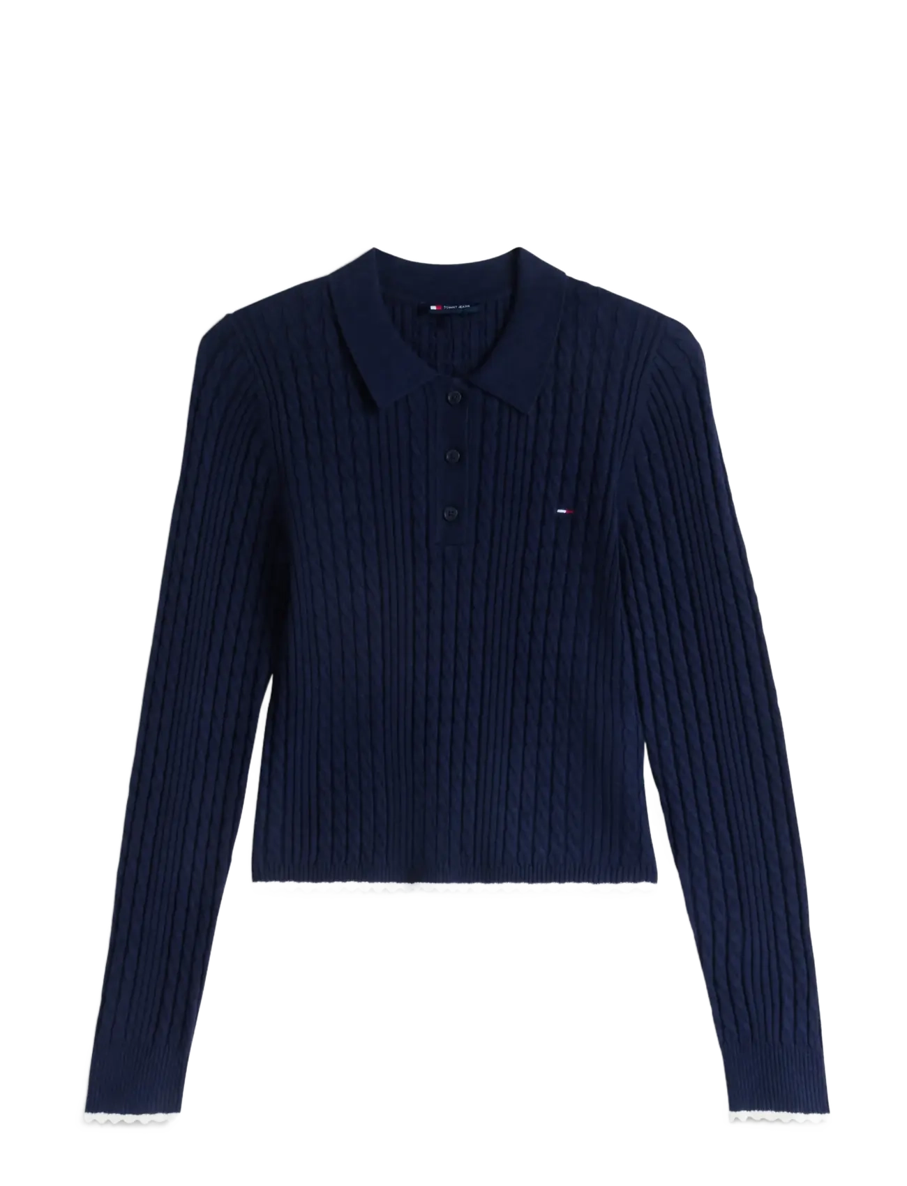 Tommy Jeans - TJW MICRO CABLE POLO SWEATER EXT - kampsunid - dark blue - 1
