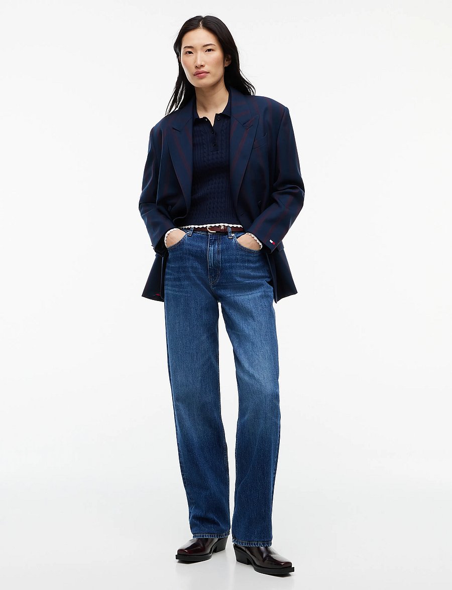 Tommy Jeans - TJW MICRO CABLE POLO SWEATER EXT - kampsunid - dark blue - 4