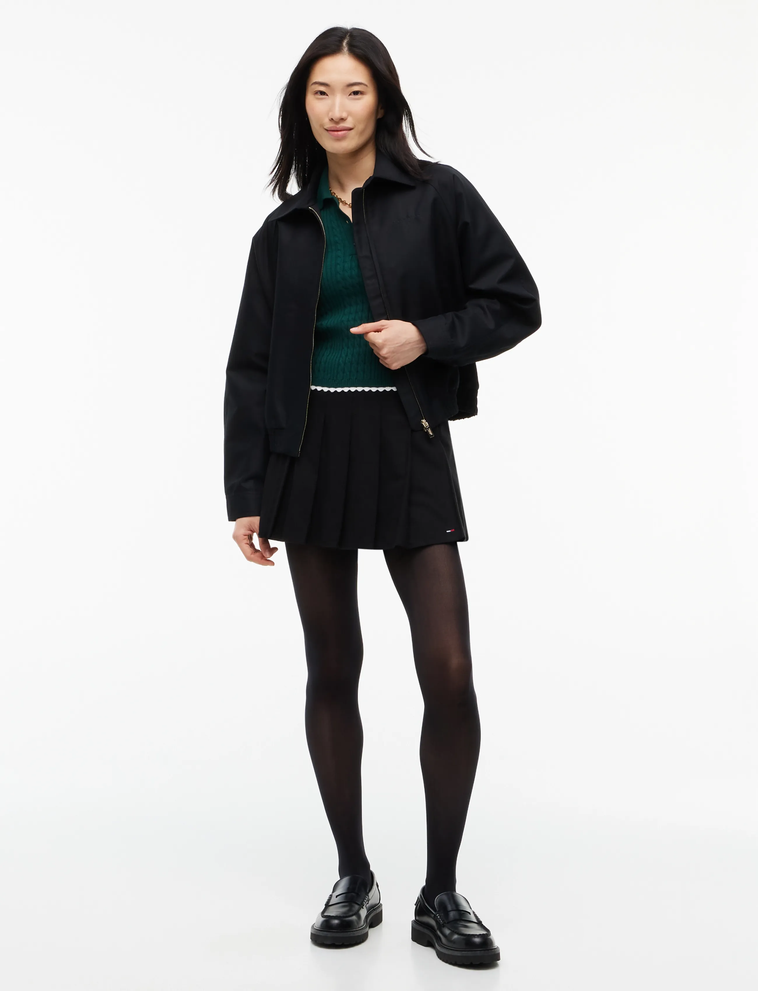 Tommy Jeans - TJW MICRO CABLE POLO SWEATER EXT - striktrøjer - elegant green - 4