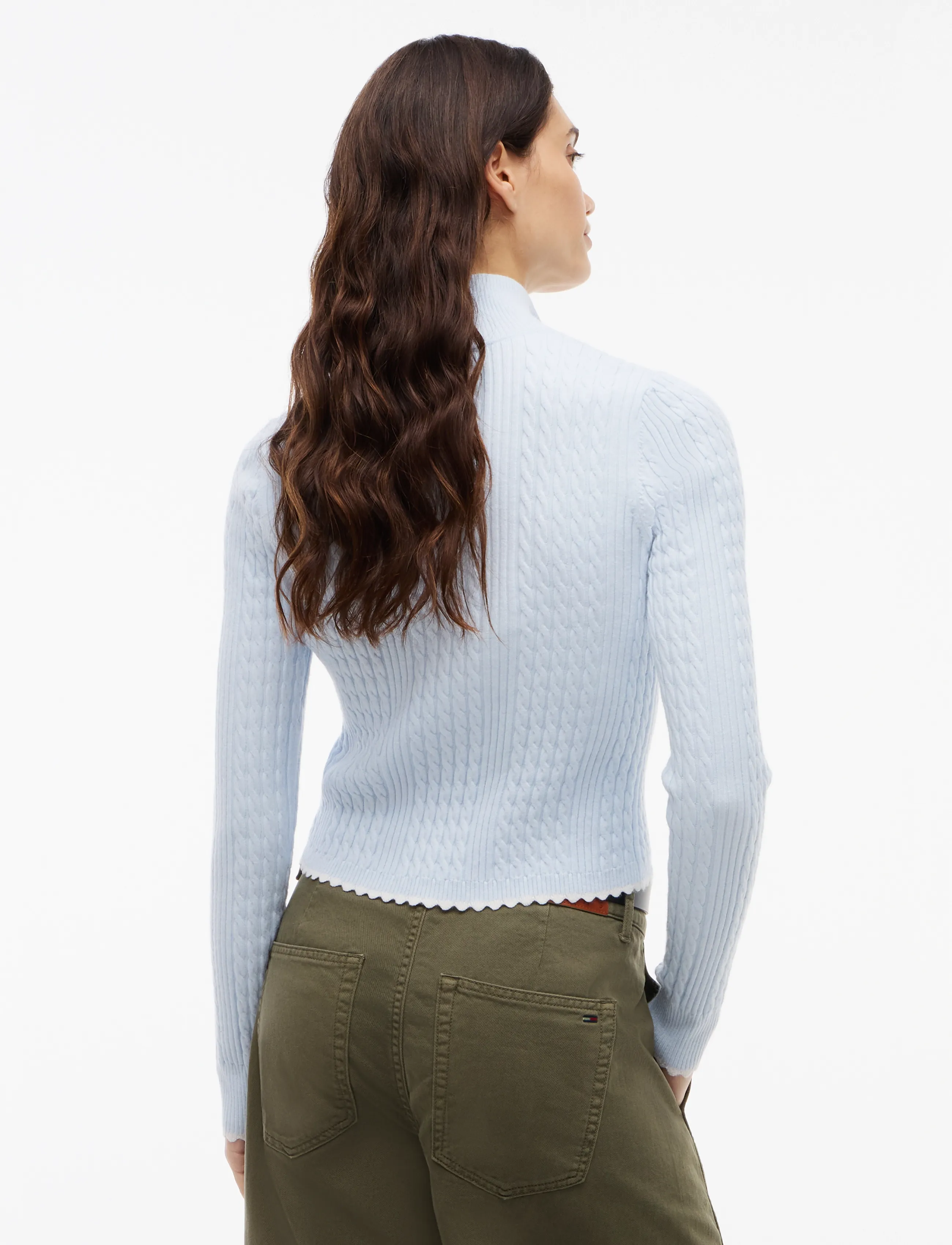 Tommy Jeans - TJW MICRO CABLE ZIPTHRU SWTR EXT - cardigans - sheer blue - 2