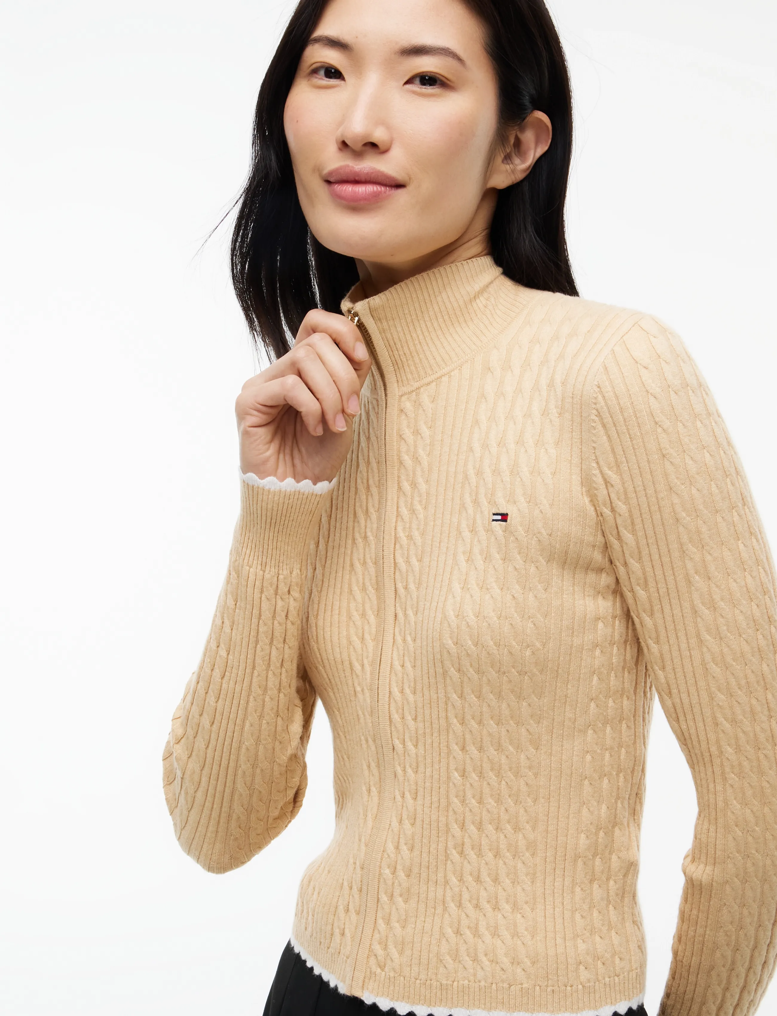 Tommy Jeans - TJW MICRO CABLE ZIPTHRU SWTR EXT - koftor - sunday pastry - 3