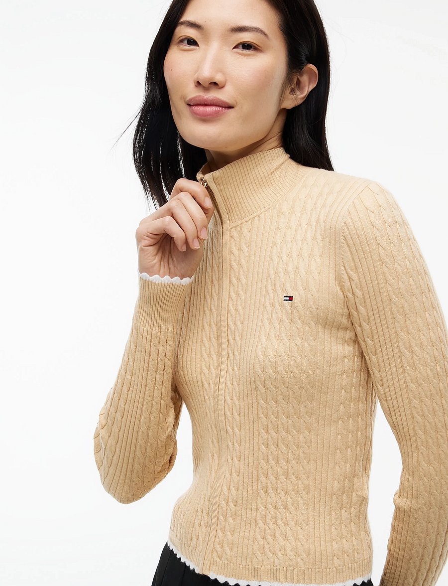 Tommy Jeans - TJW MICRO CABLE ZIPTHRU SWTR EXT - koftor - sunday pastry - 3