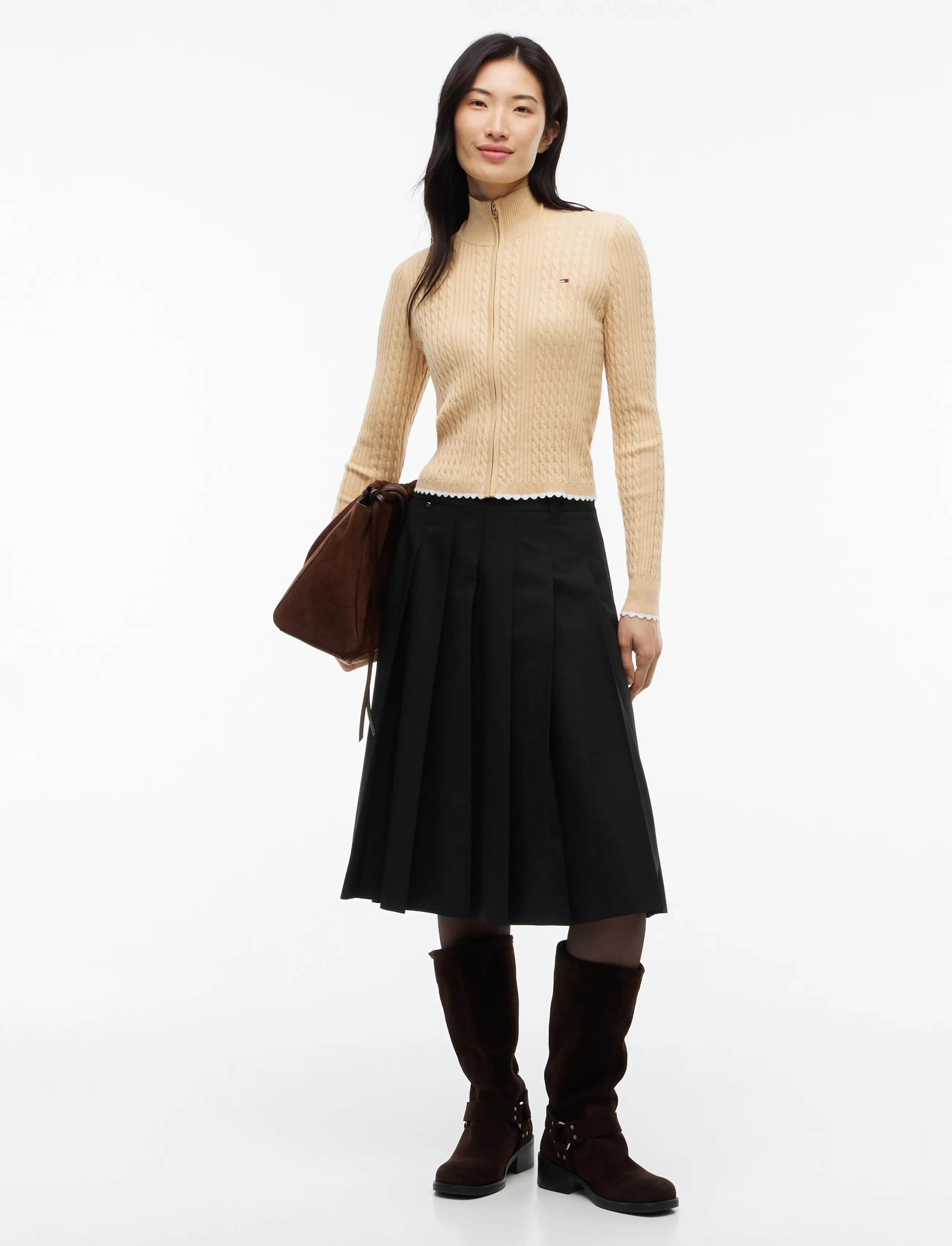 Tommy Jeans - TJW MICRO CABLE ZIPTHRU SWTR EXT - koftor - sunday pastry - 4