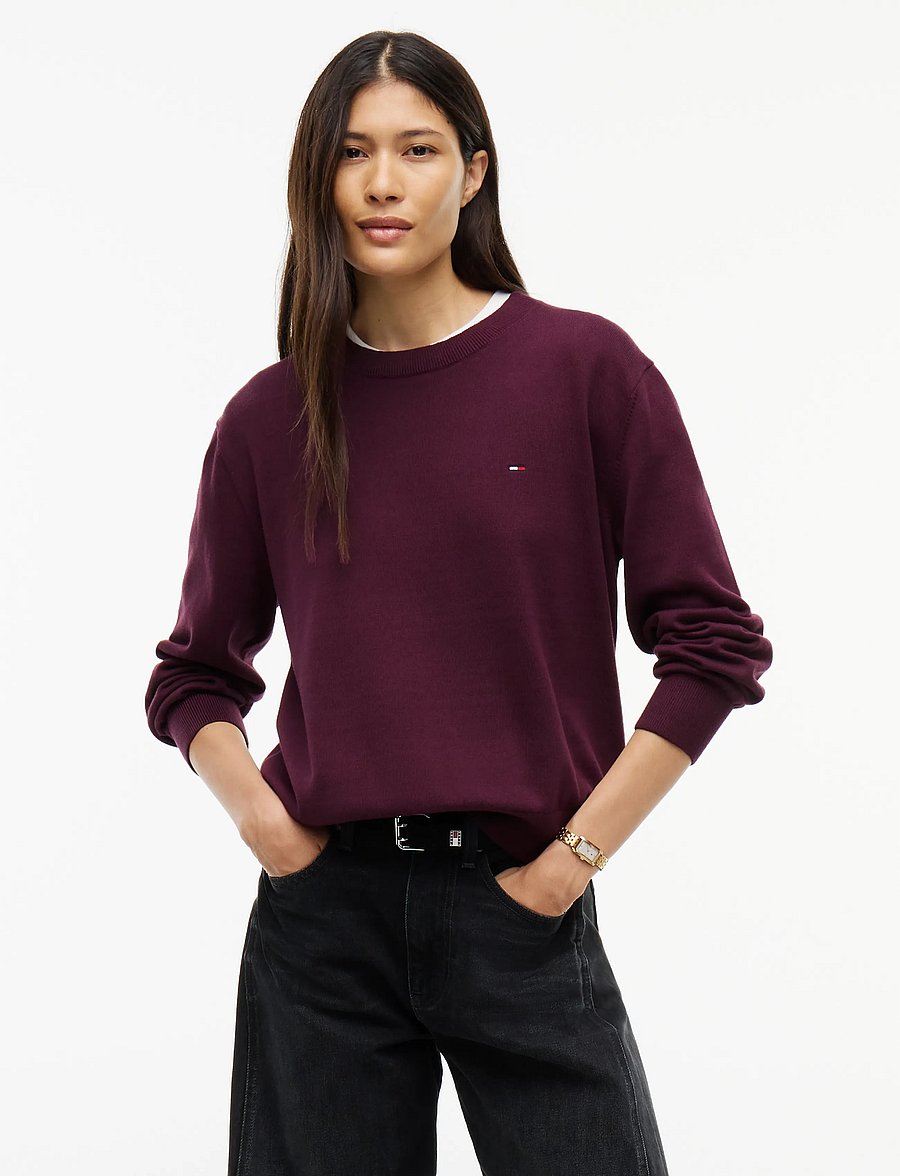 Tommy Jeans - TJW ESSENTIAL CREW SWEATER EXT - kampsunid - calypso berry - 0