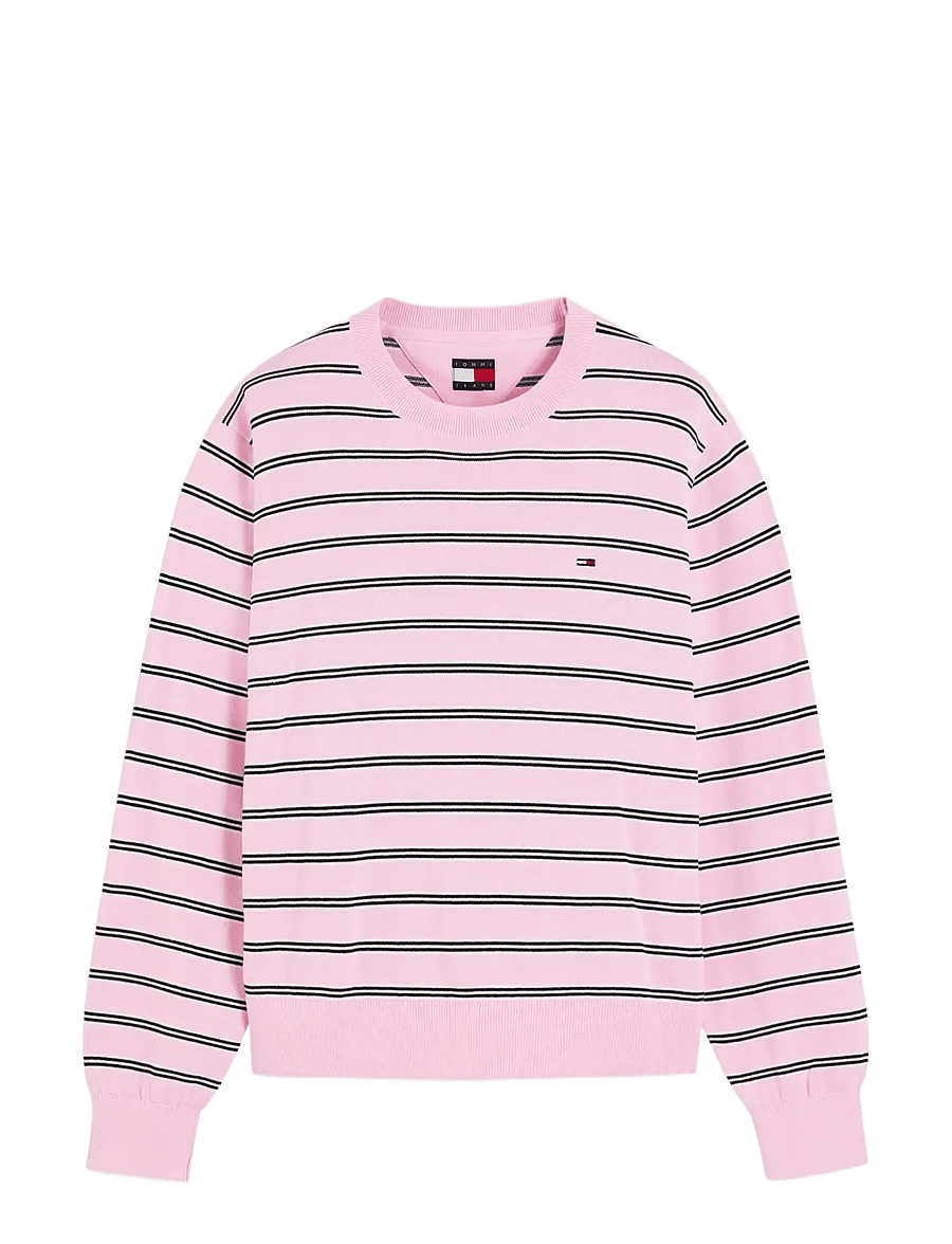 Tommy Jeans - TJW ESSENTIAL CREW SWEATER EXT - pullover - pink sugar stripe - 1