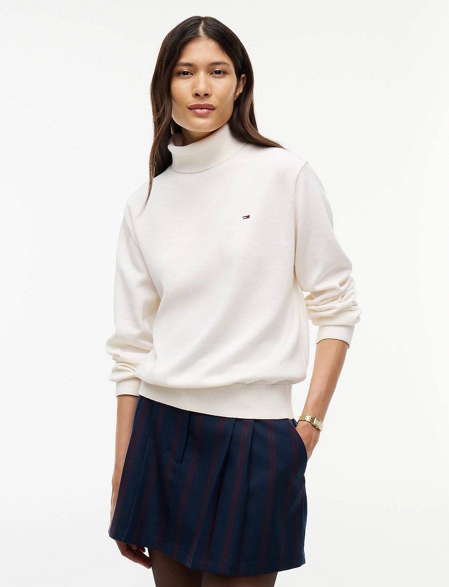 Tommy Jeans - TJW ESSENTIAL TRTLNK SWEATER - rullekraver - off white - 0