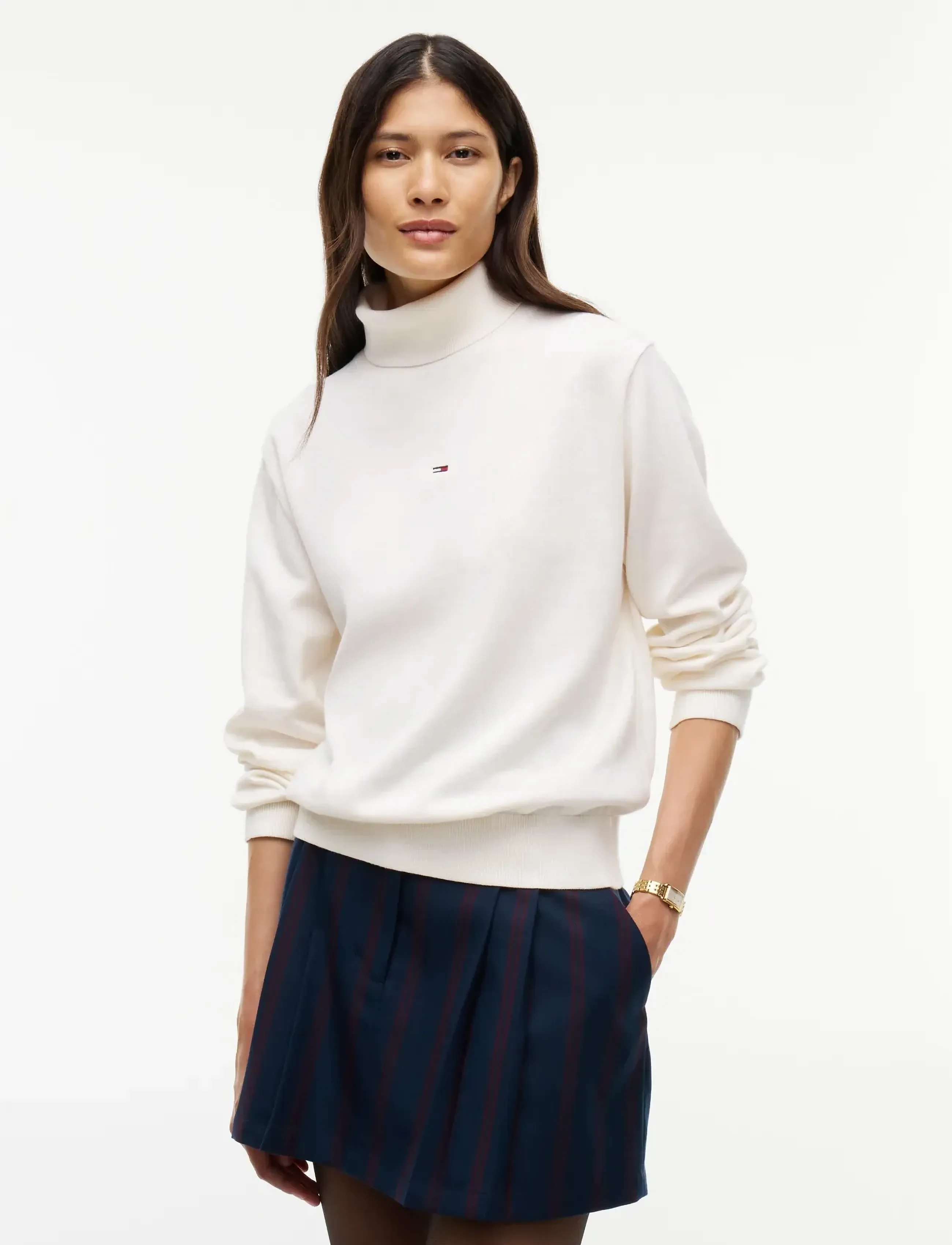 Tommy Jeans TJW ESSENTIAL TRTLNK SWEATER - Tommy Jeans - OFF WHITE / cream