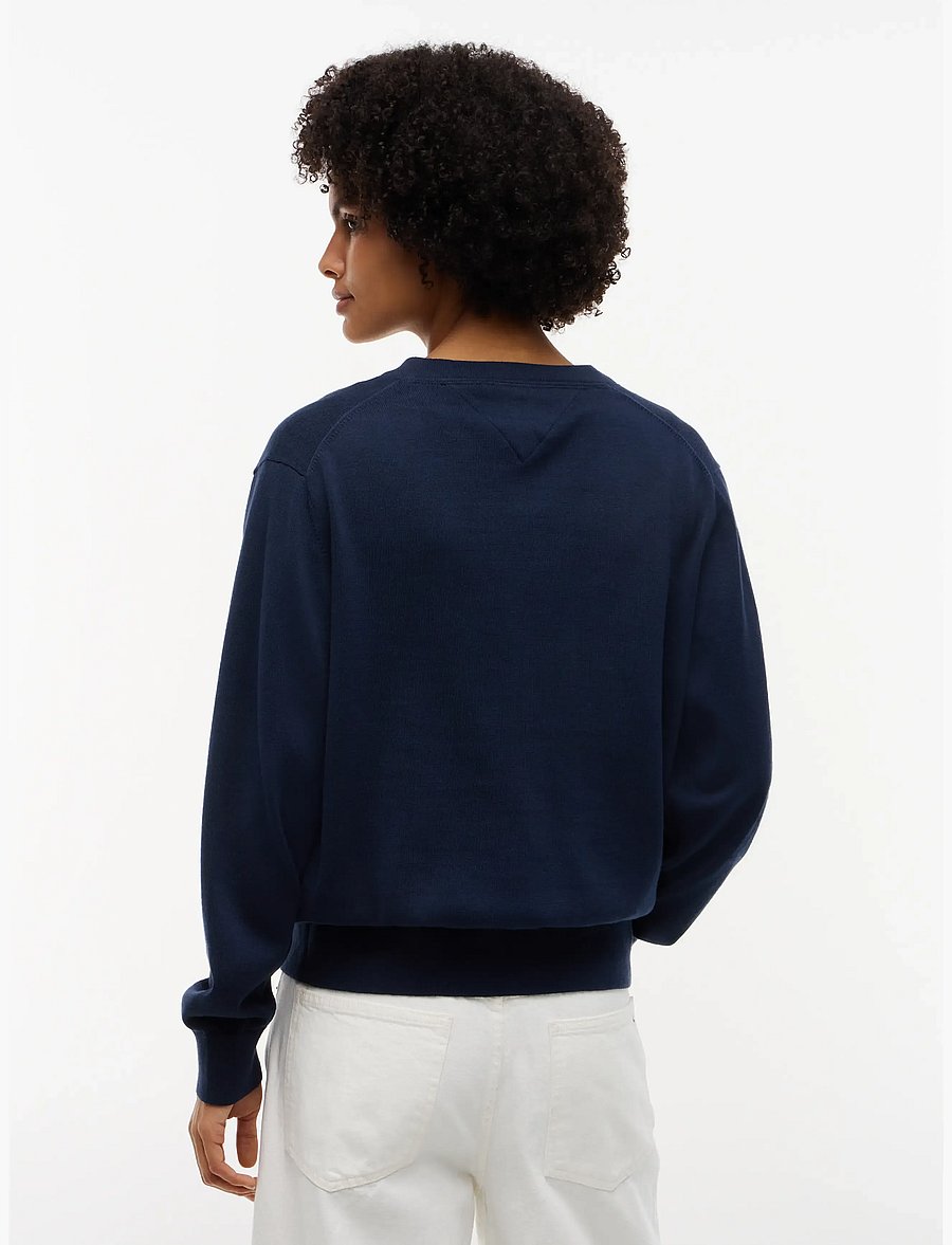 Tommy Jeans - TJW ESSENTIAL VNECK SWEATER EXT - stickade tröjor - dark blue - 2