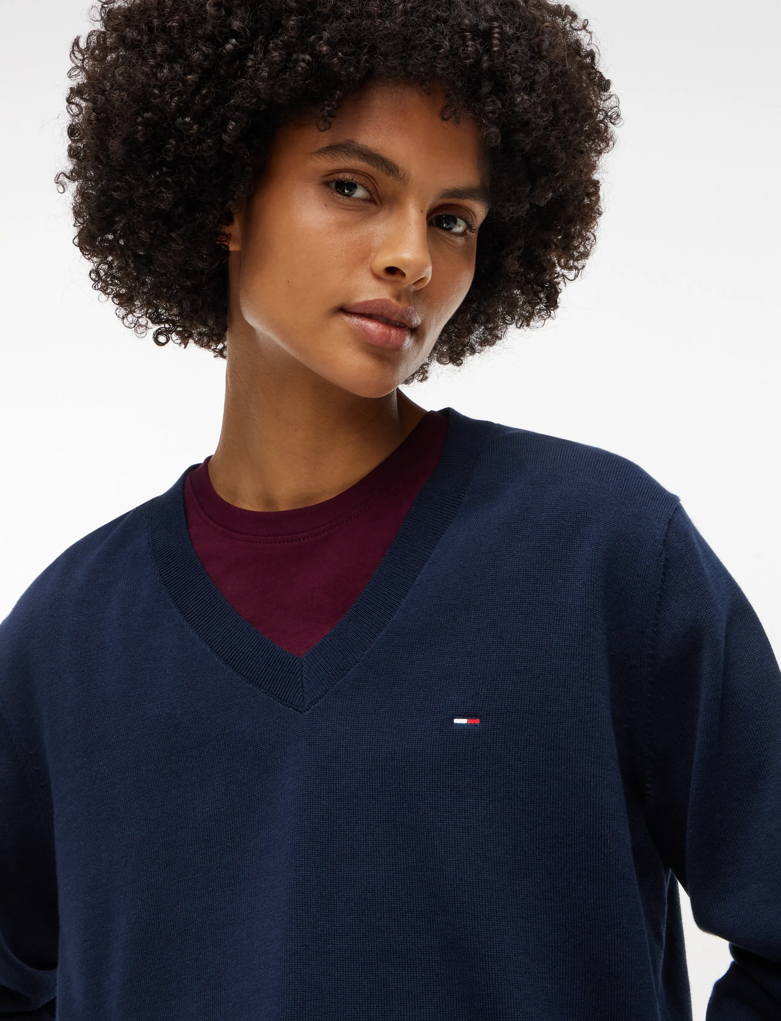 Tommy Jeans - TJW ESSENTIAL VNECK SWEATER EXT - stickade tröjor - dark blue - 3